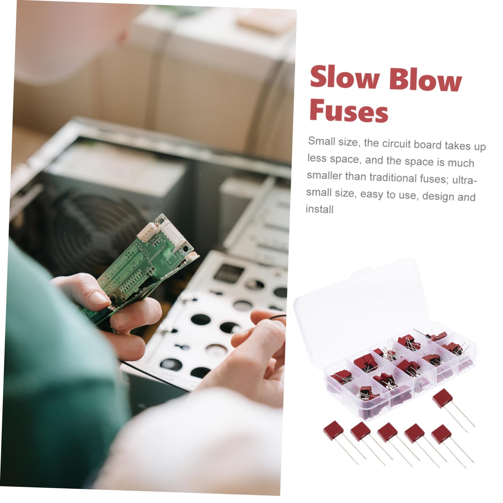 SHINEOFI 4 Set Fusibili Slow Blow Assortiti Volt con Resistente per Applicazioni Domestiche