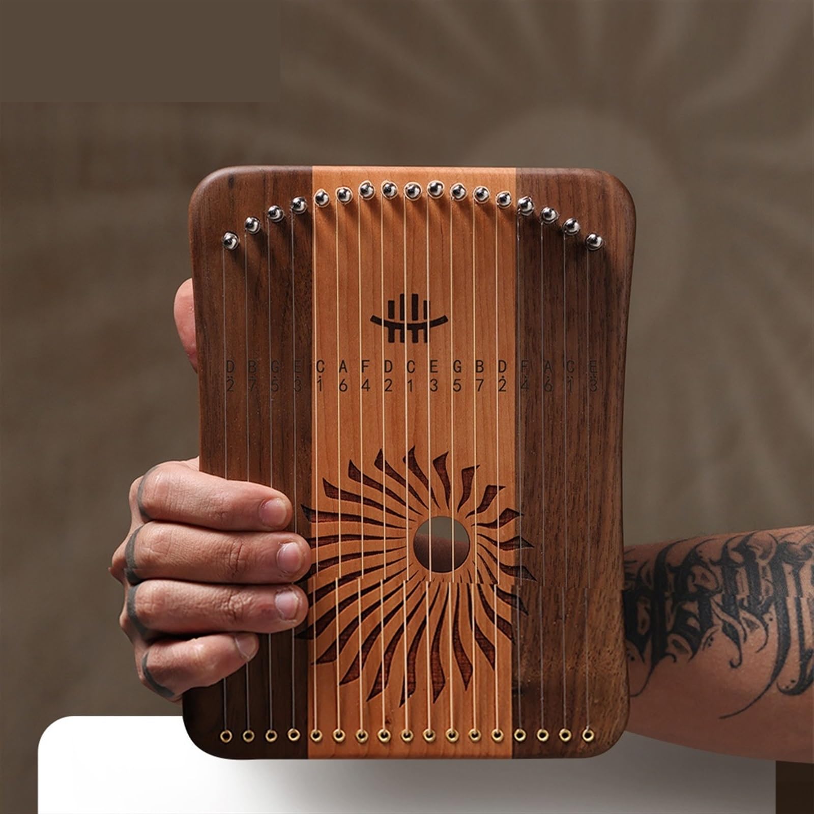 Arpa a lira in legno Lira 17 31 corde Fingerplay Arpa portatile Pianoforte Strumento a tastiera musicale(17 string walnut)