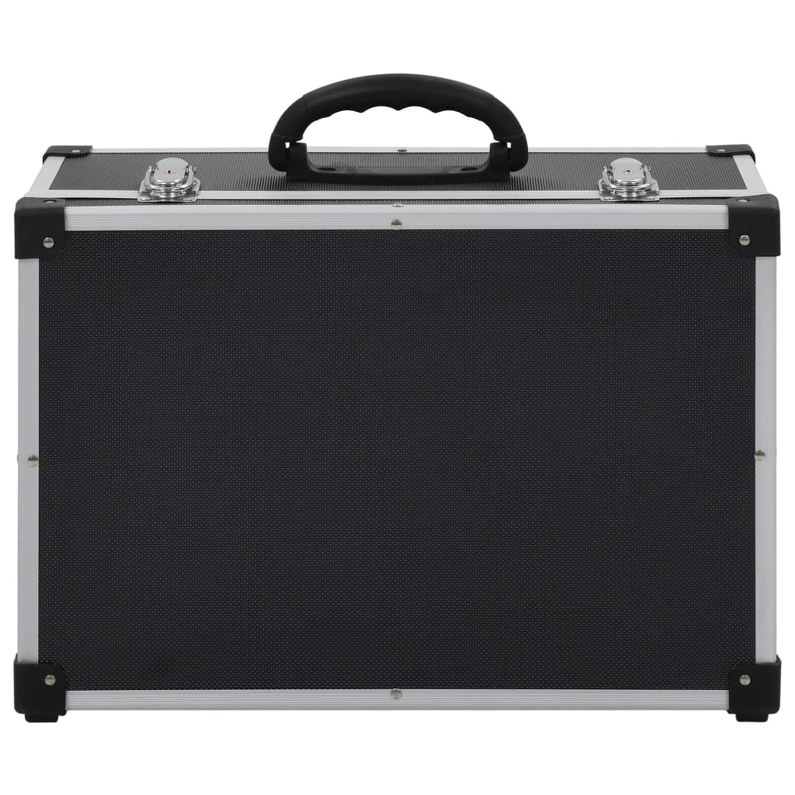 Custodia per CD, 60 Dischi, Chiusura a Chiave, Angoli rinforzati, Legno con Rivestimento ABS e Finiture in Alluminio, Nera, 43 x 29,5 x 18,5 cm for archiviazione Domestica e Ufficio