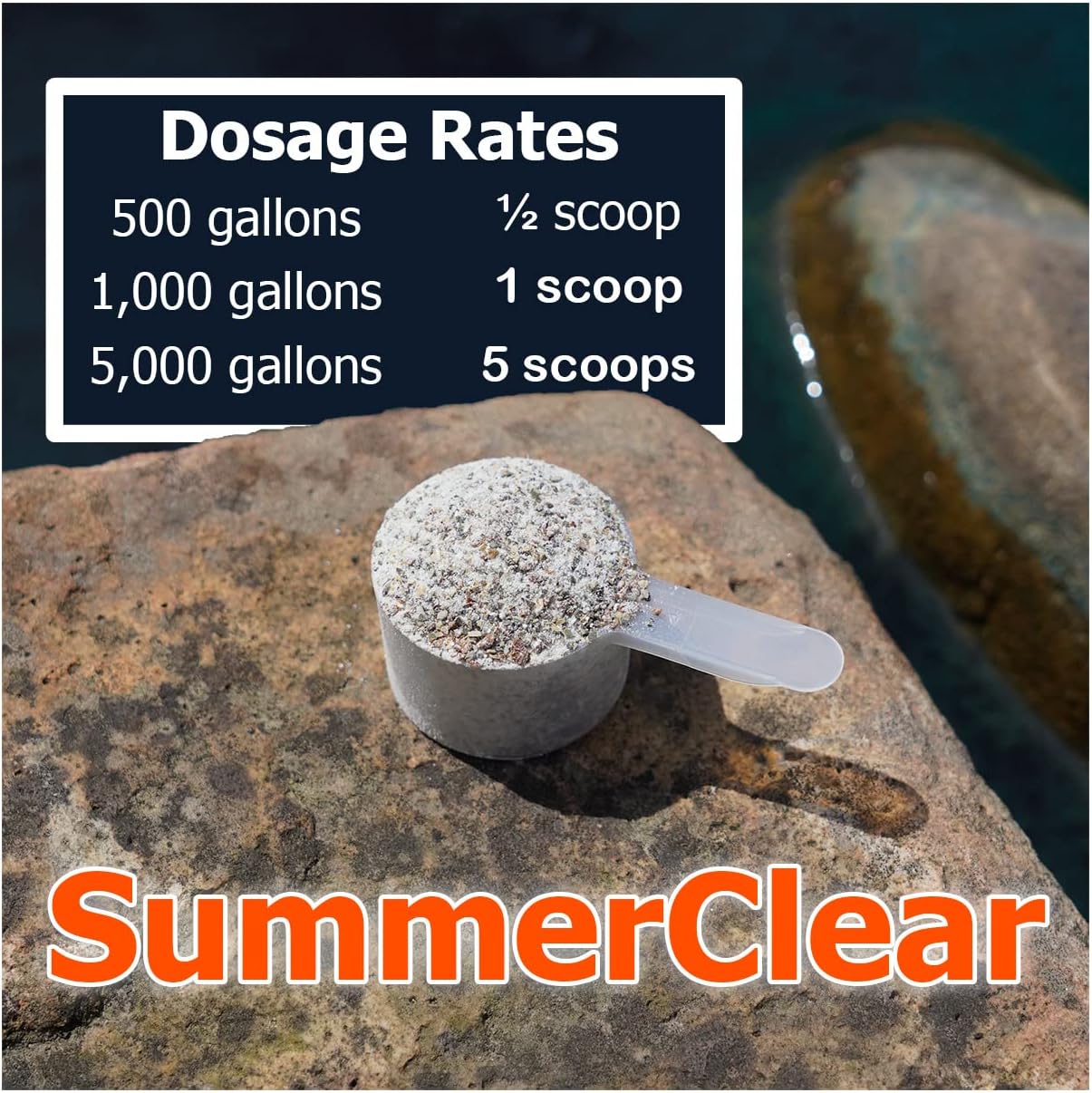 SummerClear Koi Pond Clarifier | Natural Pond Cleaner Treats 20,000 gal | Warm Water Treatment for Cloudy Water