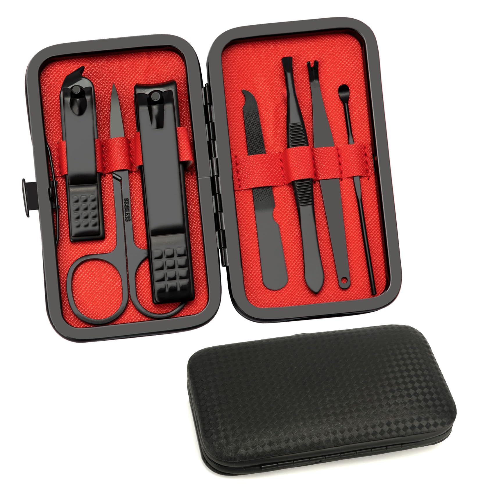 LAOTIDui Nail Clippers for Men Women's Gifts for Christmas Under 5 Dollars,Manicure Tools for Christmas Fingernail Toenail Clippers,Xmas Black Travel