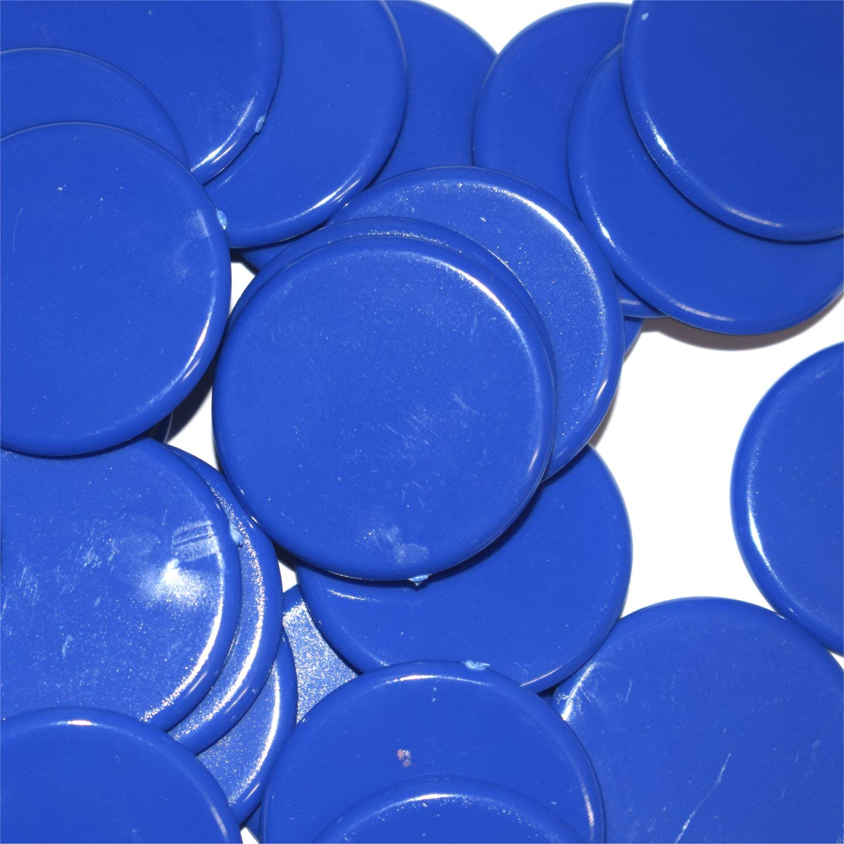 P4G Plastic Counters 30mm Diameter x 25 (Blue) - Game Pieces - Counters - Kid - 25 Blue Plastic Counters