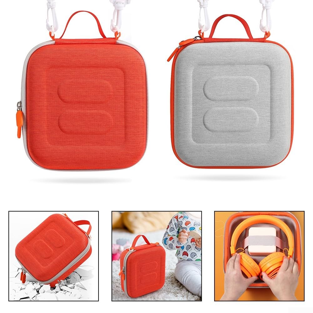Robusta custodia da viaggio progettata per Yoto Mini, realizzata in EVA con una comoda tracolla regolabile (arancione)