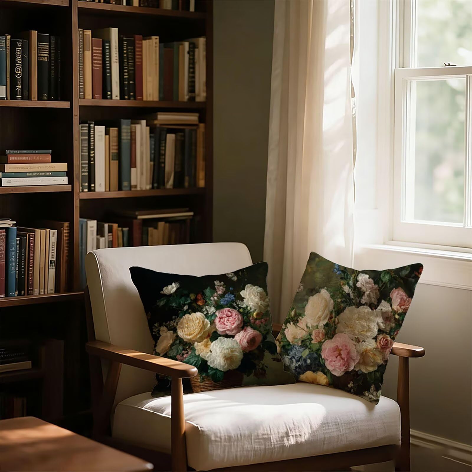 Housse de Coussin Canapé Flower 65x65cm Exterieur Impermeable Botanique Taie D'oreiller Décoratif Aesthetic Housse Coussin Decoration pour Chambre Sofa Jardin Balcon Terrasse Lot de 2. P-5049