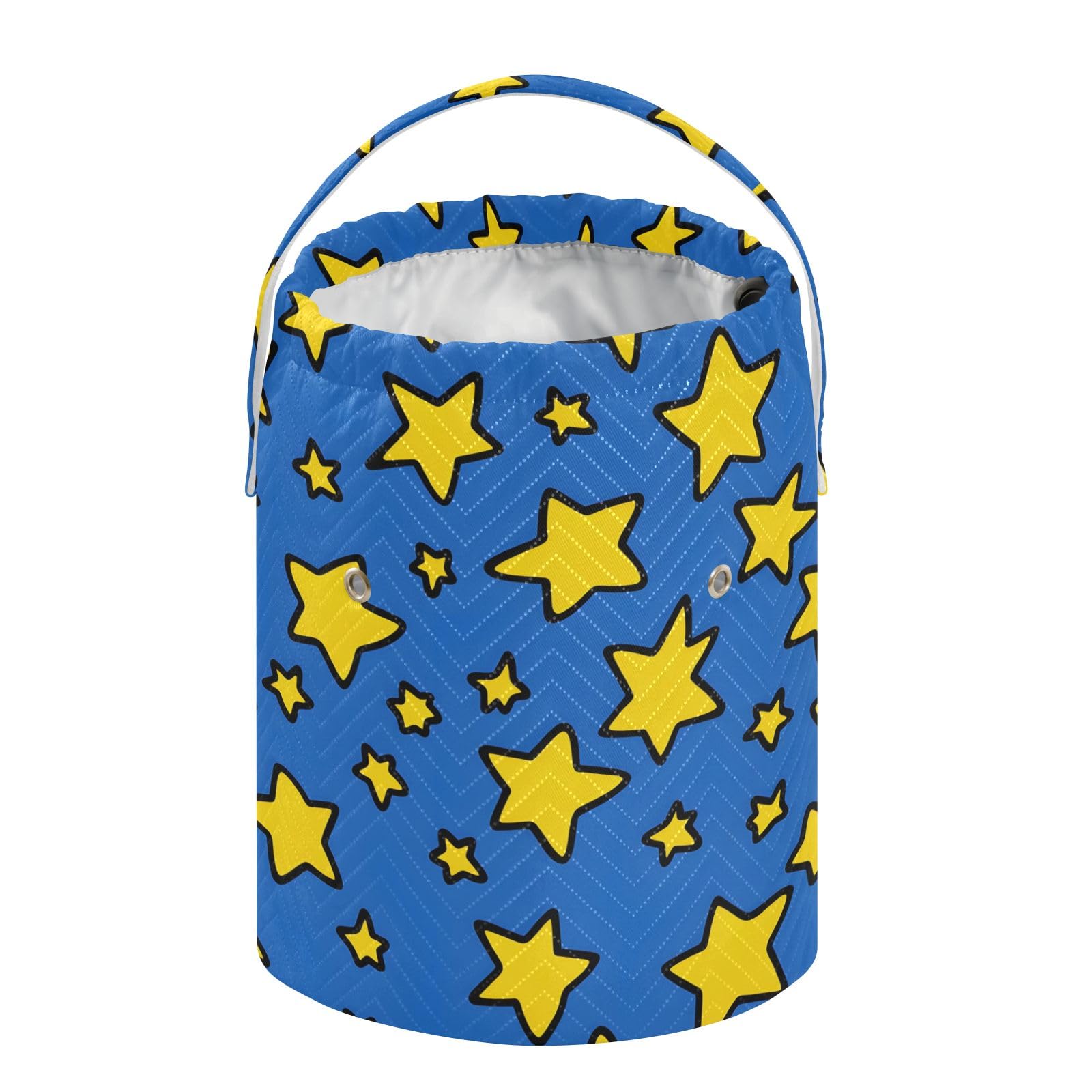 Yarn Storage Bag Small Crochet Bag Knitting Bag Organizer Yellow Star Yarn Bags for Crocheting Basket