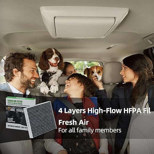 Miniatura 5 de CF11966 Filtro de aire de cabina con carbón activado compatible con Sierra 1500 2019-2023, Silverado 1500 2019-2023, Yukon 2021-2023, Equinox