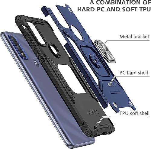 Miniatura 4 de YmhxcY Funda para Moto G Pure, funda Moto G Power 2022, grado militar funda para teléfono con soporte de anillo para Moto G PureMoto G Power 2022-YY