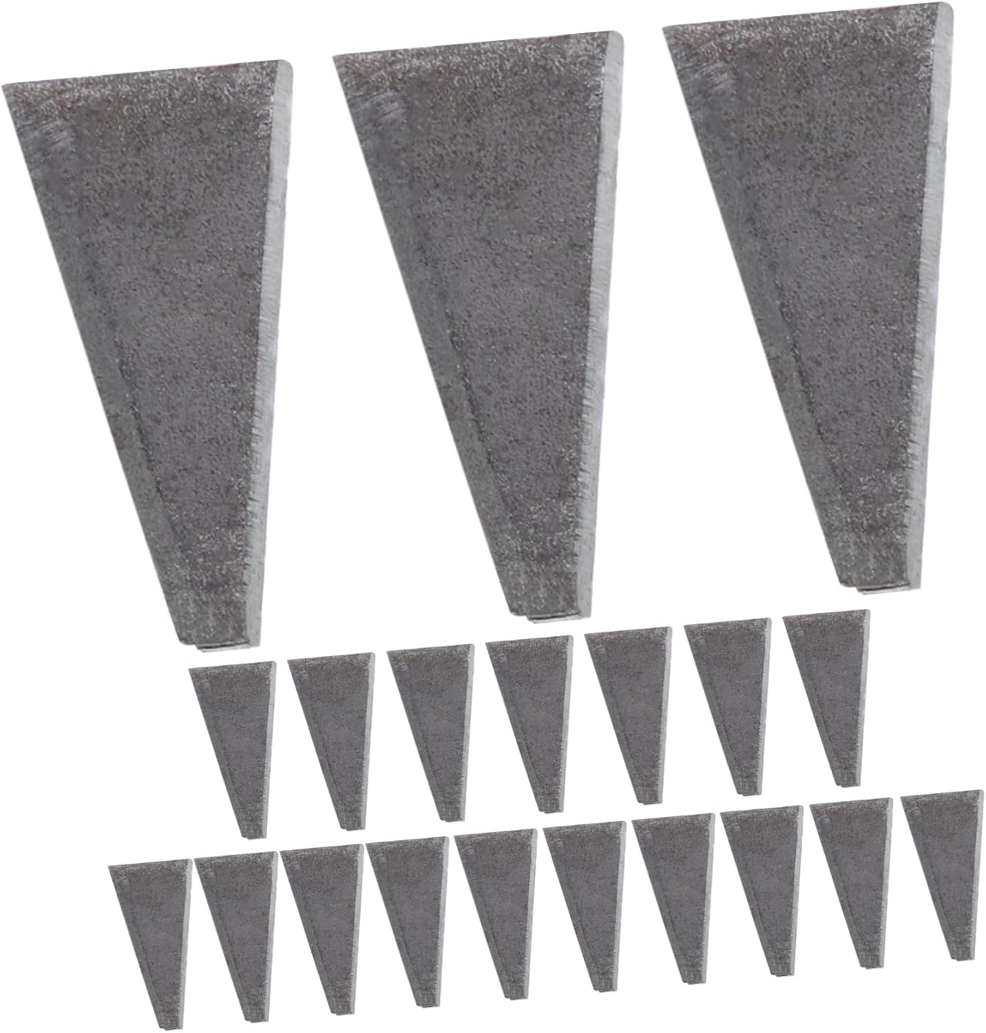 Housoutil 20pcs Triangle Wedge Carbon Steel Metal Axe Wedge Hammer