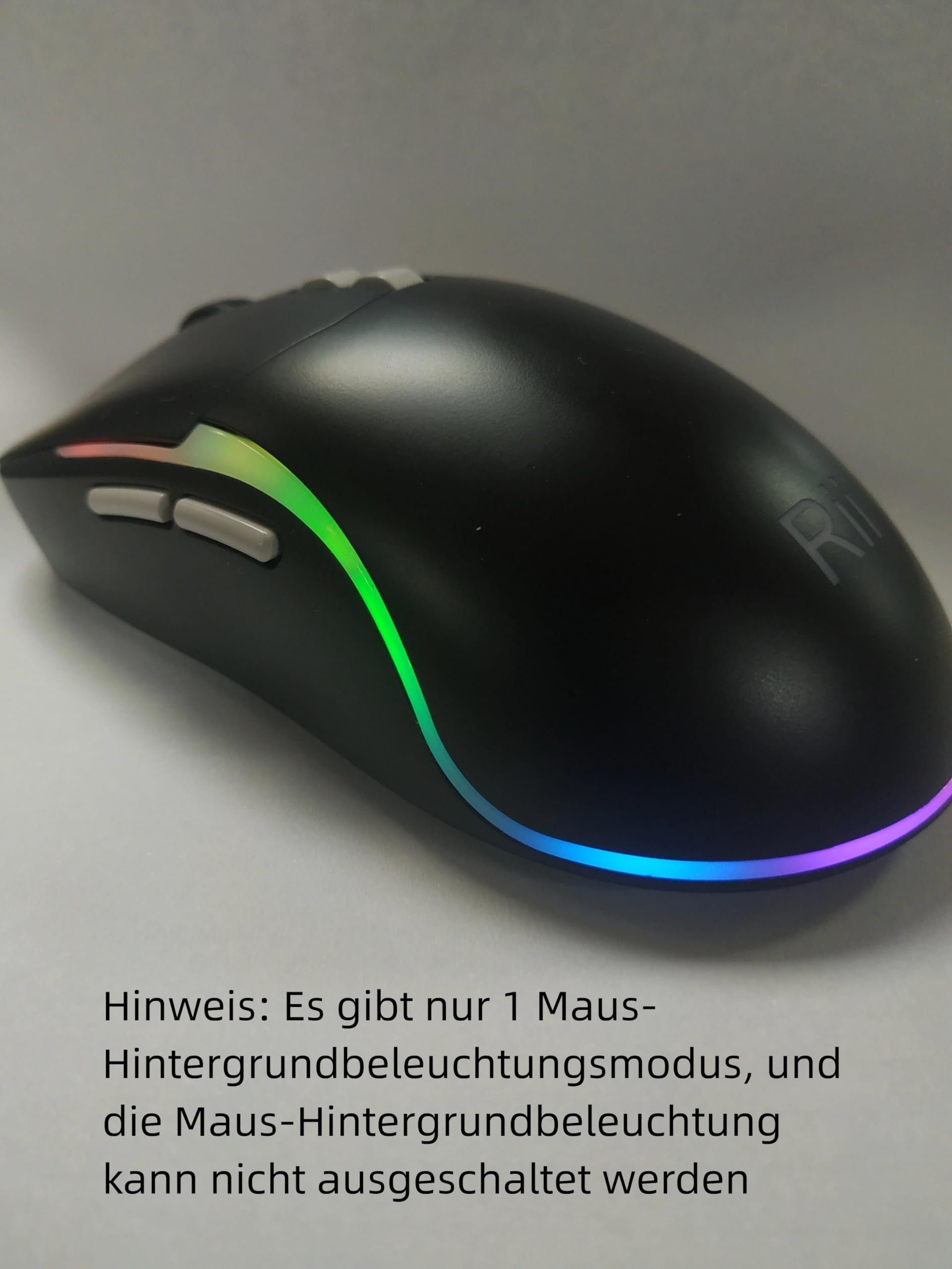 Rii Maus und Tastatur Kabellos Gaming, Tastatur Maus Set, Bluetooth + 2,4GHz Verbindung, LED-Hintergrundbeleuchtung, Wiederaufladbare, QWERTZ