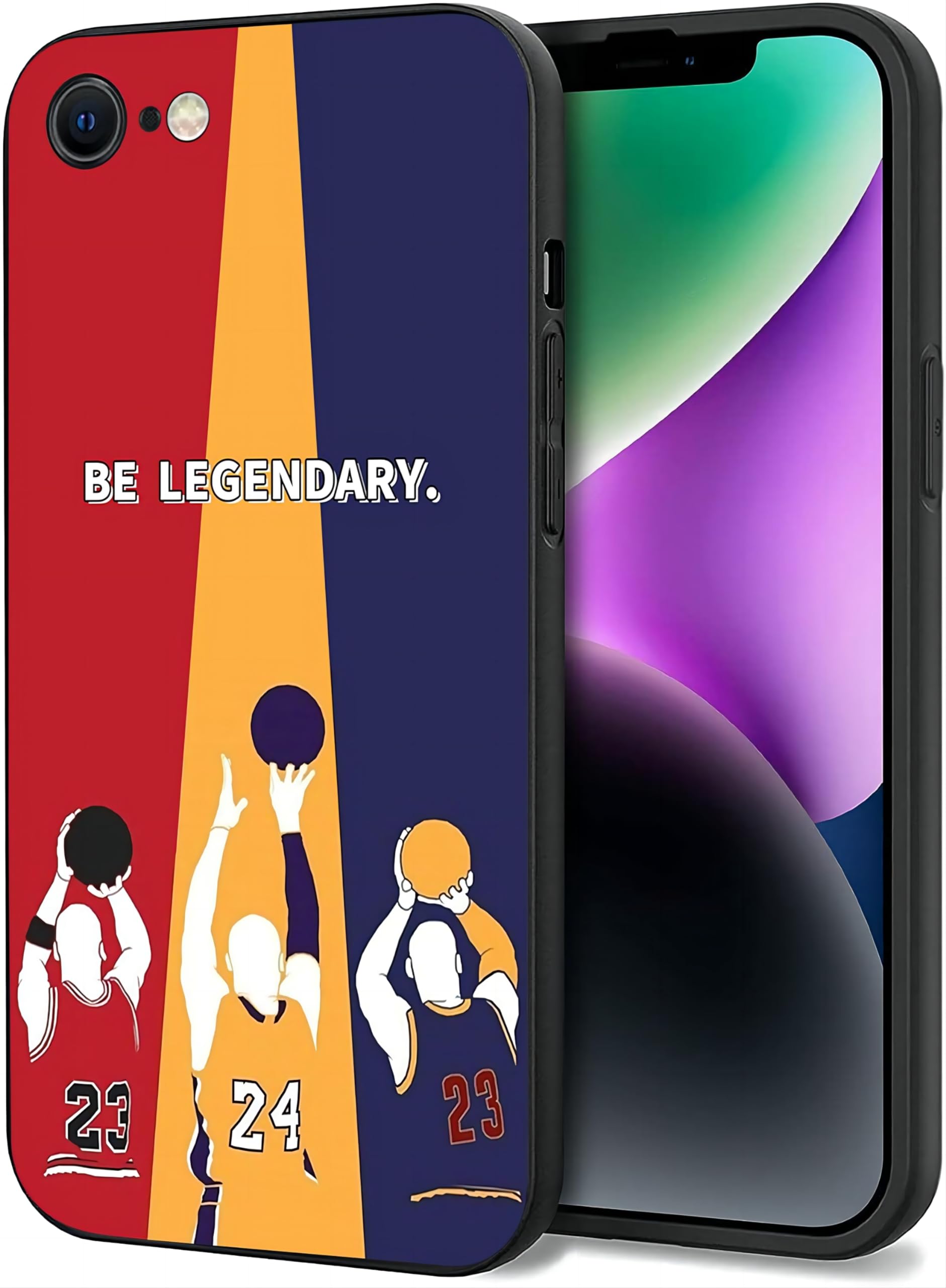 Basketball Legend Player Classic Pattern Designed for iPhone 7/8/SE Case, Compatible with iPhone 7/8/SE Case 4.7 inch, Soft Silicone Protective Cover,