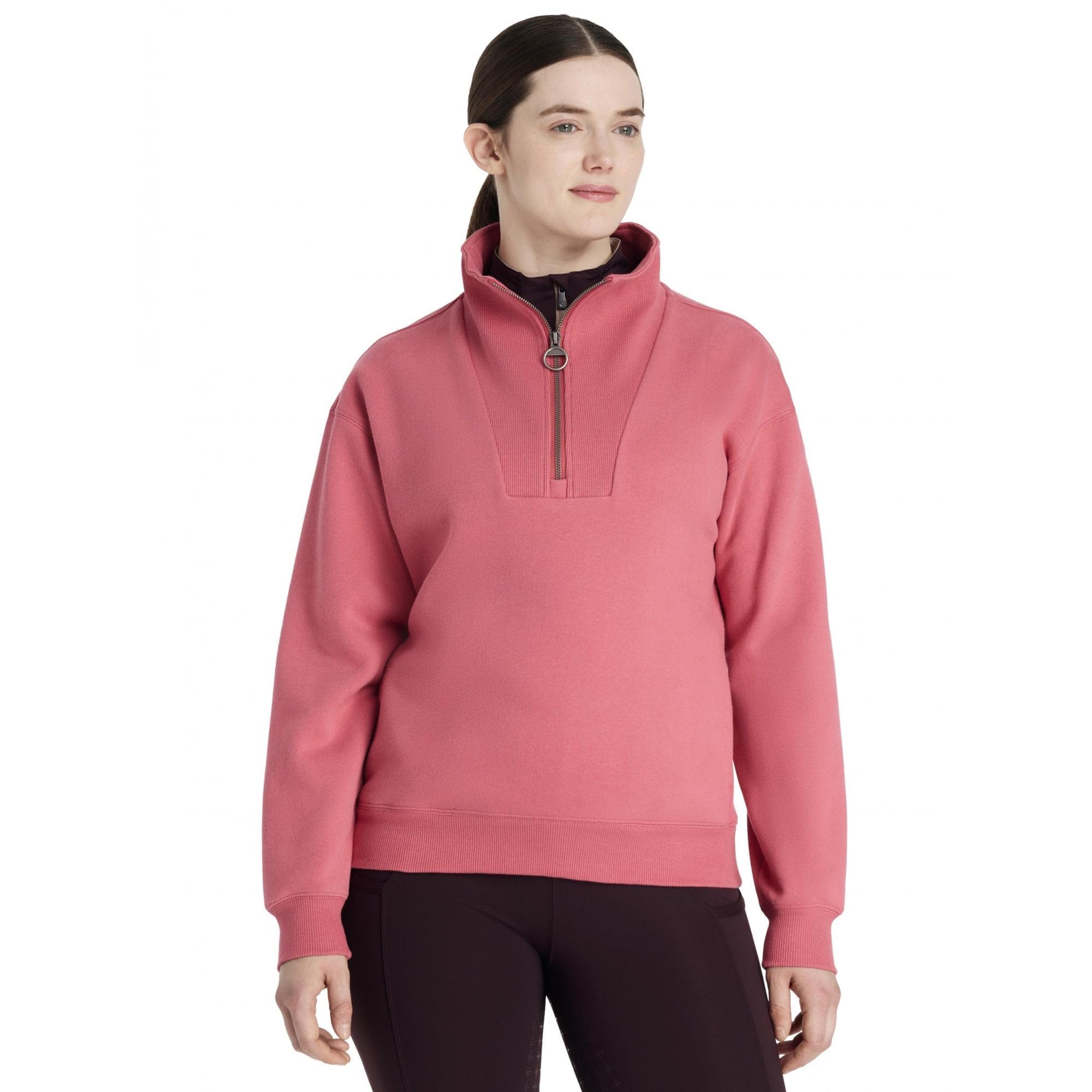 Lemieux Women's Cranberry Keira Quarter Zip Sweat - Relaxed-Fit - Soft Brushback Fleece - Easy-Access Side-Entry Pockets - Uk12