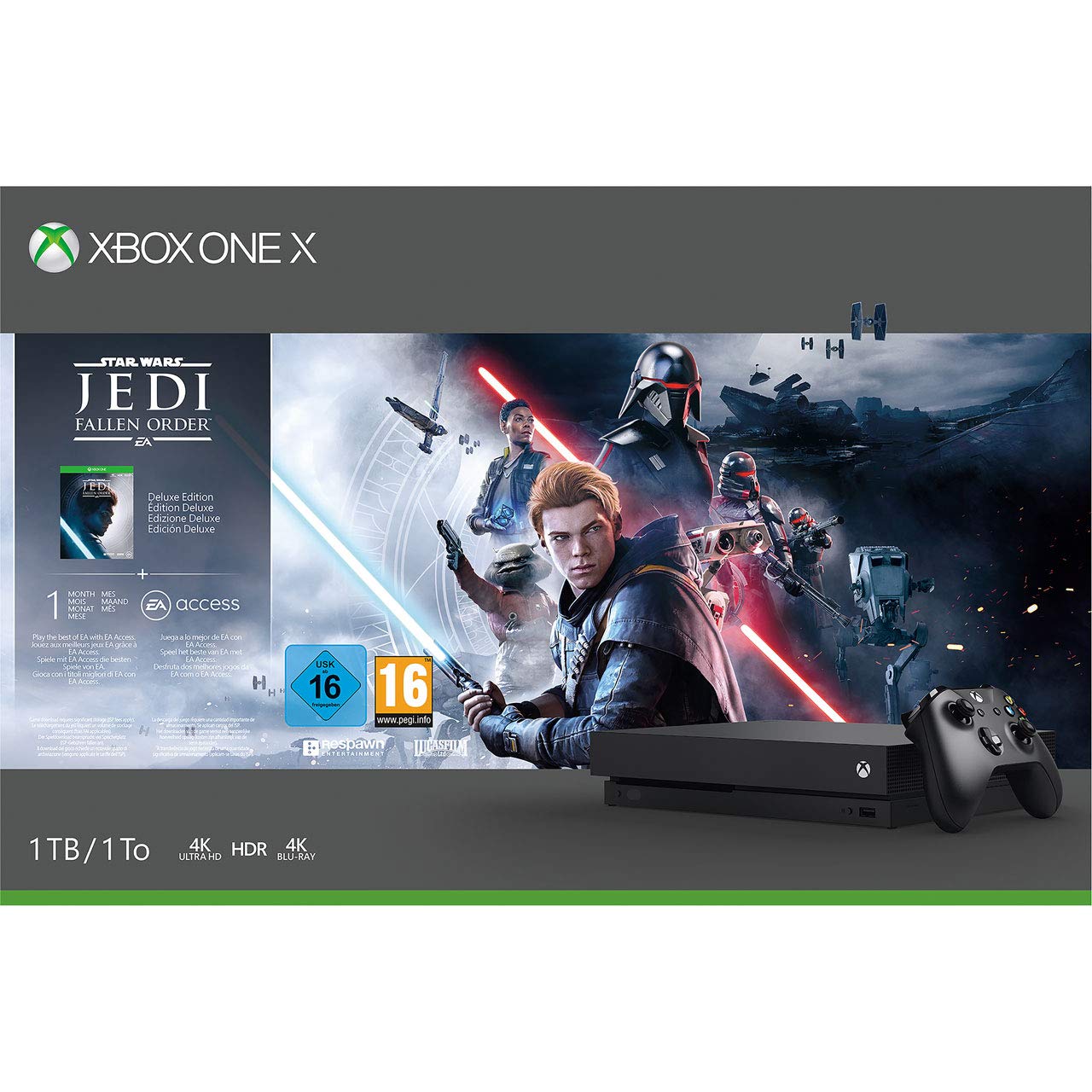 Xbox One X 1TB Console - Star Wars Jedi: Fallen Order Bundle - Xbox One [Edizione: Regno Unito]