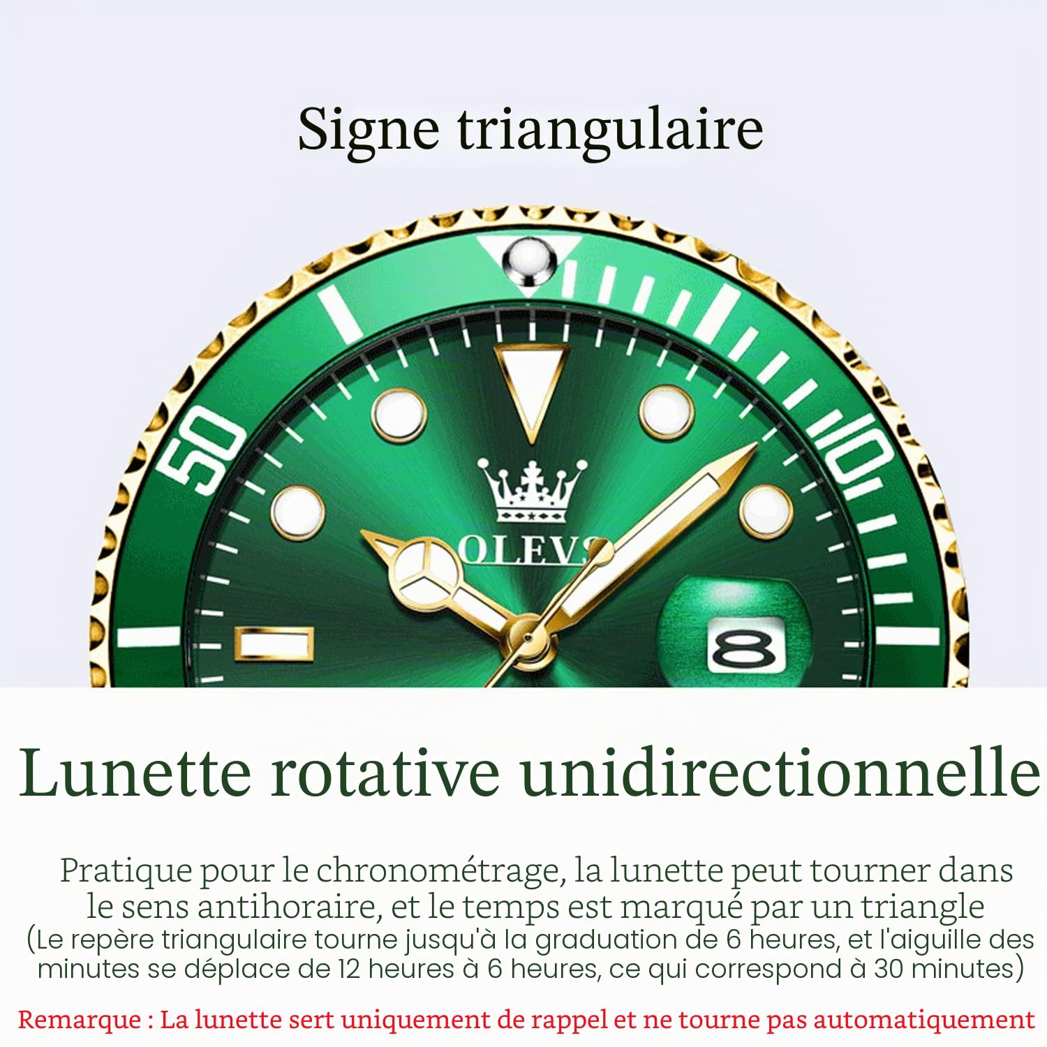 OLEVS Montre pour Homme étanche à Cadran pour Homme - Montre Bracelet de Luxe en Acier Inoxydable Bicolore avec Date du Jour - Montre Classique de Sport à Quartz avec Grand Cadran
