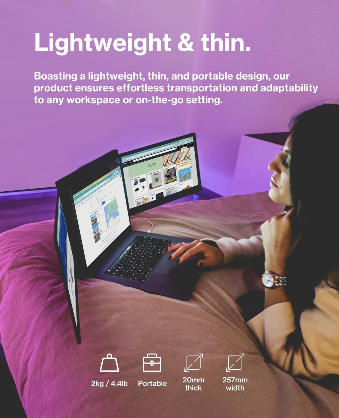 Il monitor portatile per computer portatile, 2x 13,3 Full HD opaco Display 60hz antiriflesso in alluminio nero, doppio monitor triplo scorrevole estensore, singola spina USB per Windows, Mac, Android Il monitor portatile per computer portatile, 2x 13,3 Full HD opaco Display 60hz antiriflesso in alluminio nero, doppio monitor triplo scorrevole estensore, singola spina USB per Windows, Mac, Android