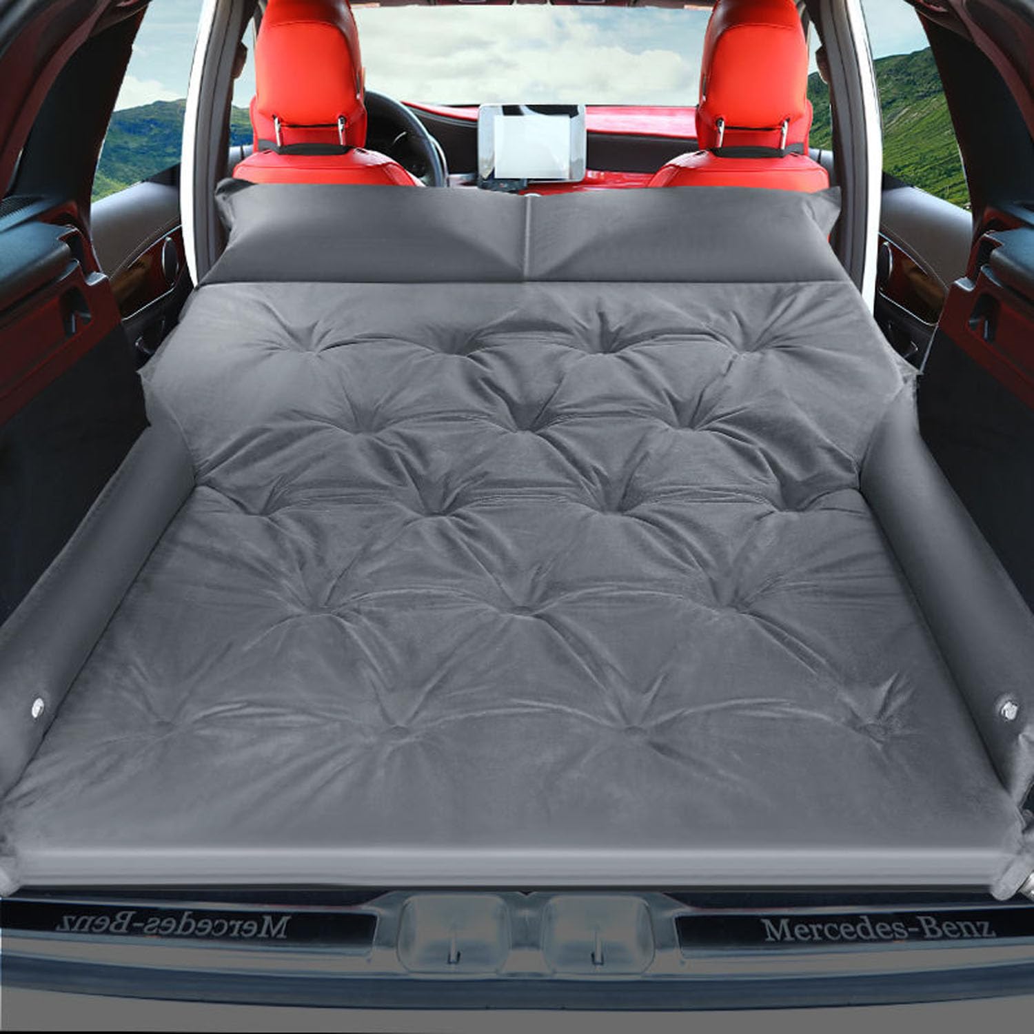 Materasso Gonfiabile per Auto per Buick Verano GS Hatchback Coupe,Materassino Floccata Portatile Pieghevole Letto Aria Multifunzionale Airbed,B-Grey