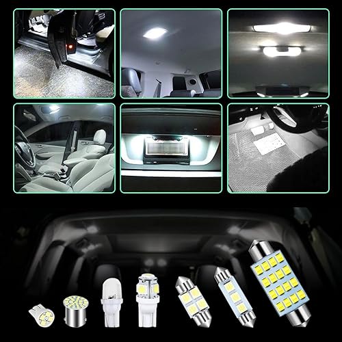 Miniatura 3 de Crynod Juego de 42 luces LED T10 para matrícula de automóvil, 12 V, IP68, impermeable, repuesto de luces de cúpula de automóvil, kit universal de