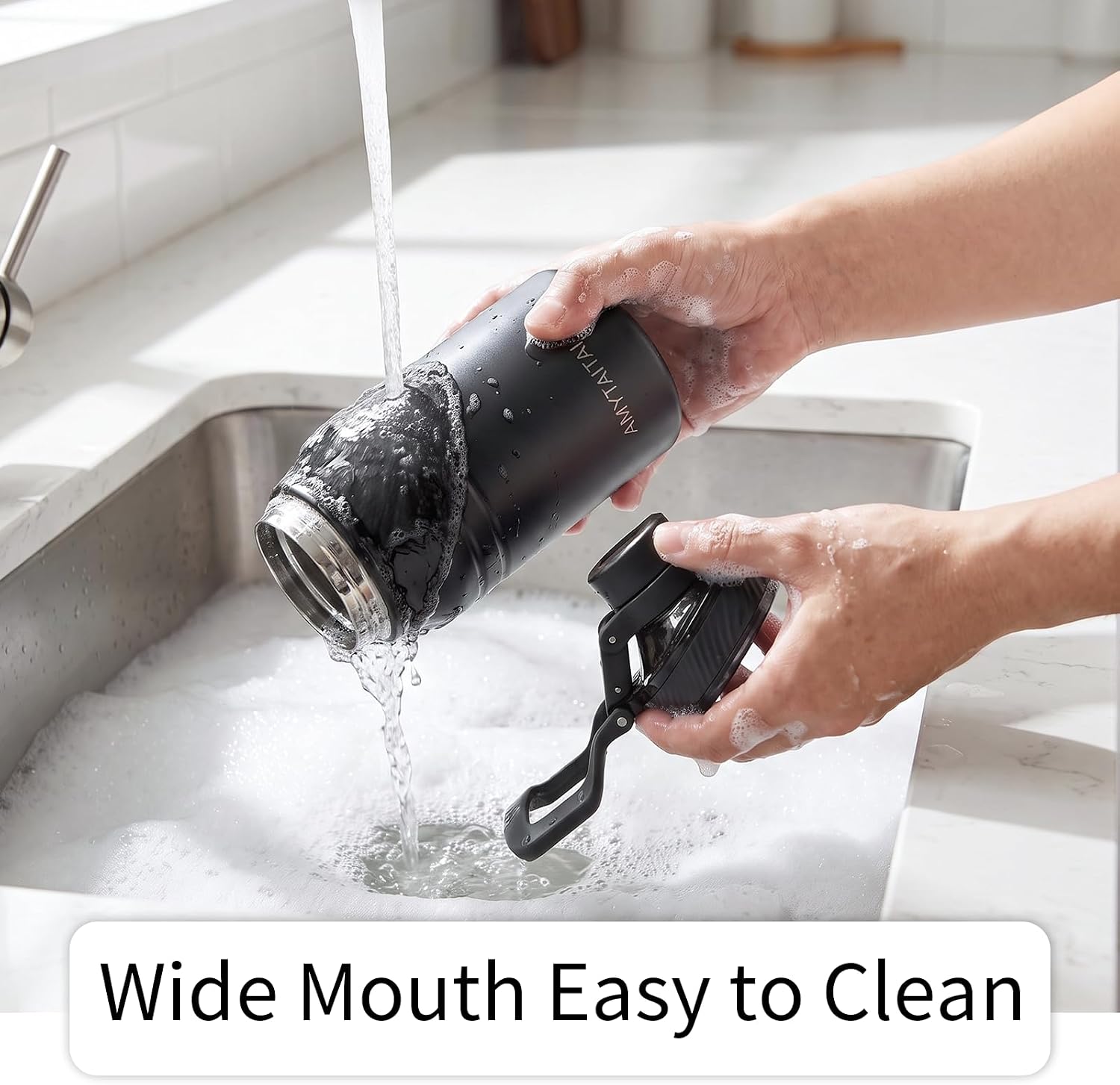 18/8 Stainless Steel Vacuum Insulated Water Bottle 32OZ-Black