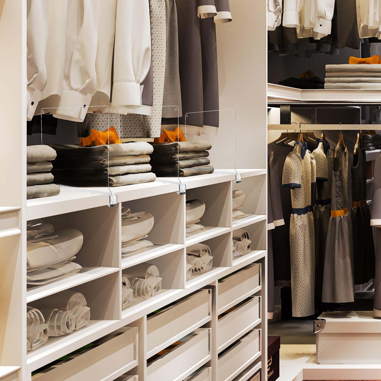 Toddmomy 6 Divisores de Estantes Verticales para Armarios de Cocina en PS, Organizador de Ropa Fácil de Usar sin Instalación, Paquete de 6 Piezas