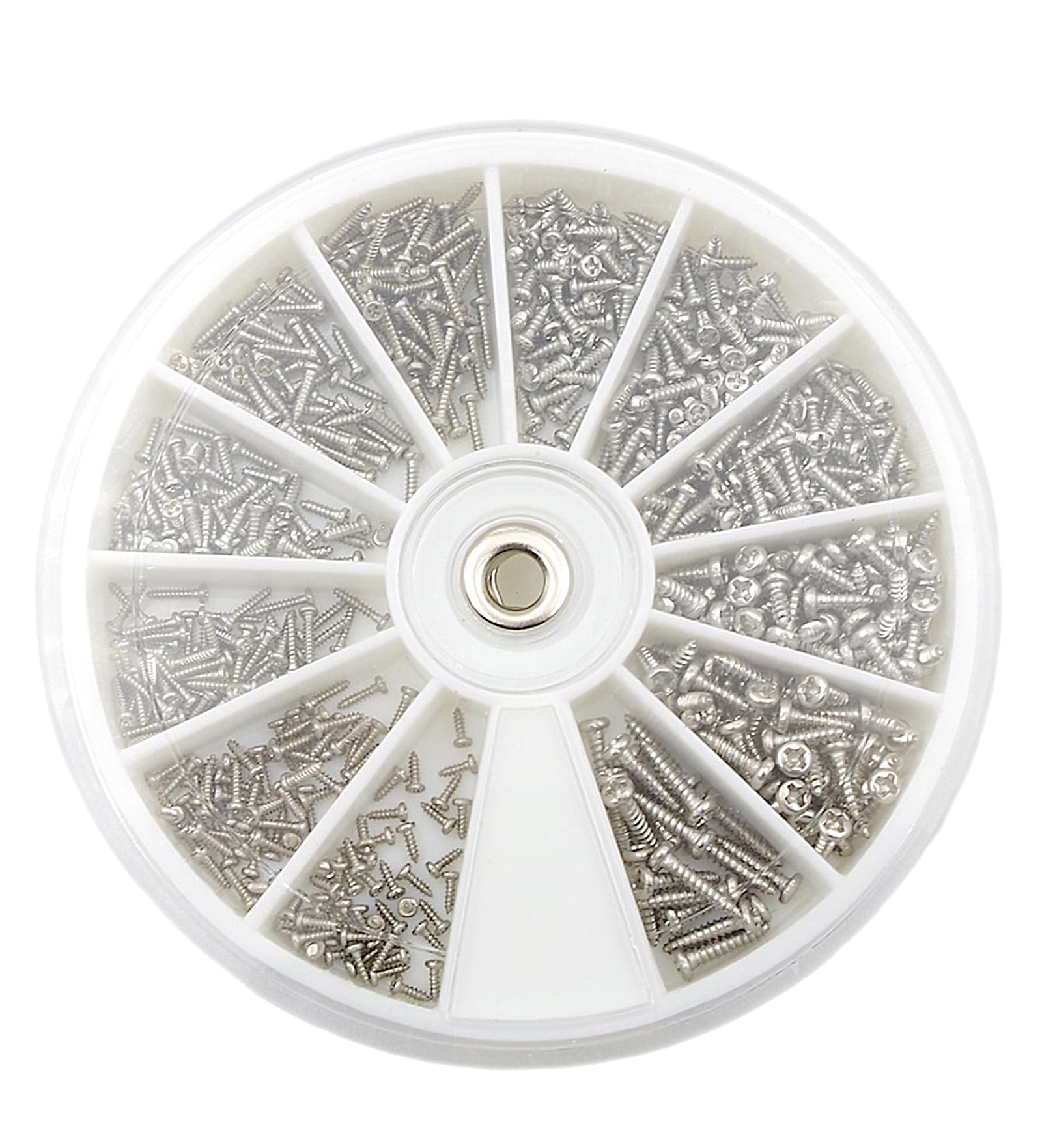 12 Kinds M1 M1.2 M1.4 M1.7 304 Stainless Steel Phillips Rounded Head Small Self Tapping Screws Assortment Kit