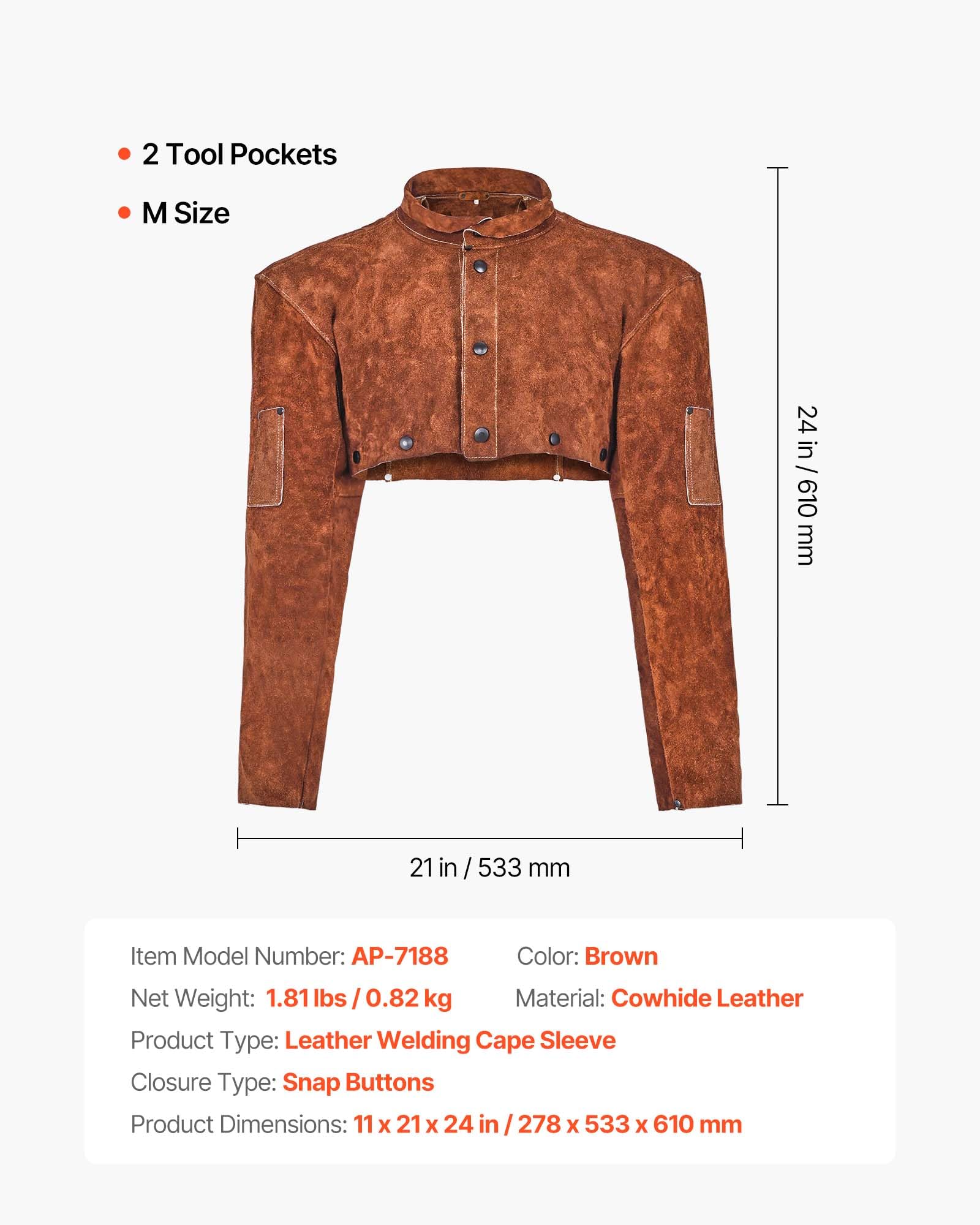 VEVOR Manicotto unisex in pelle per saldatura