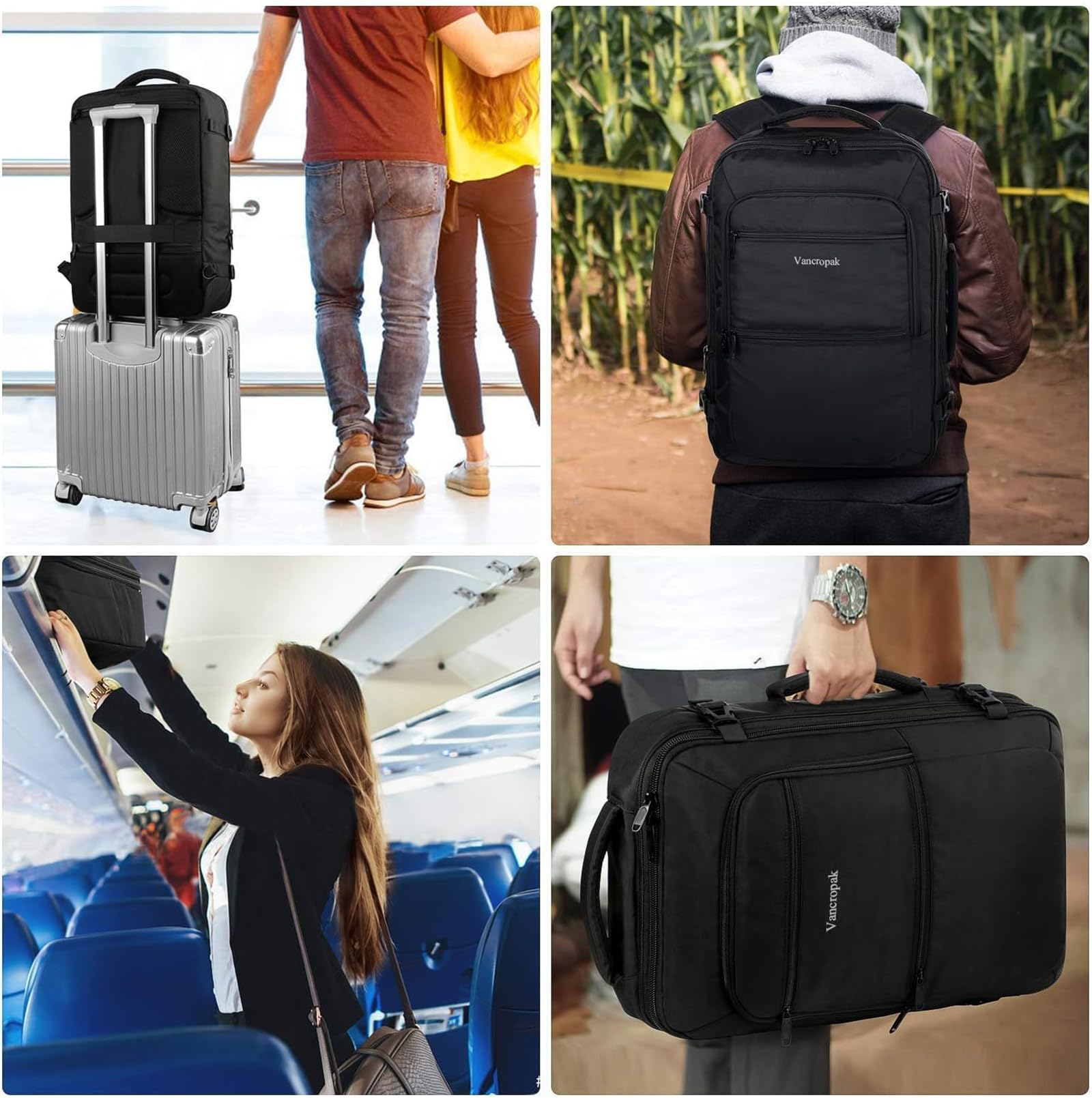 Vancropak Mochila Viaje 30L Expansible
