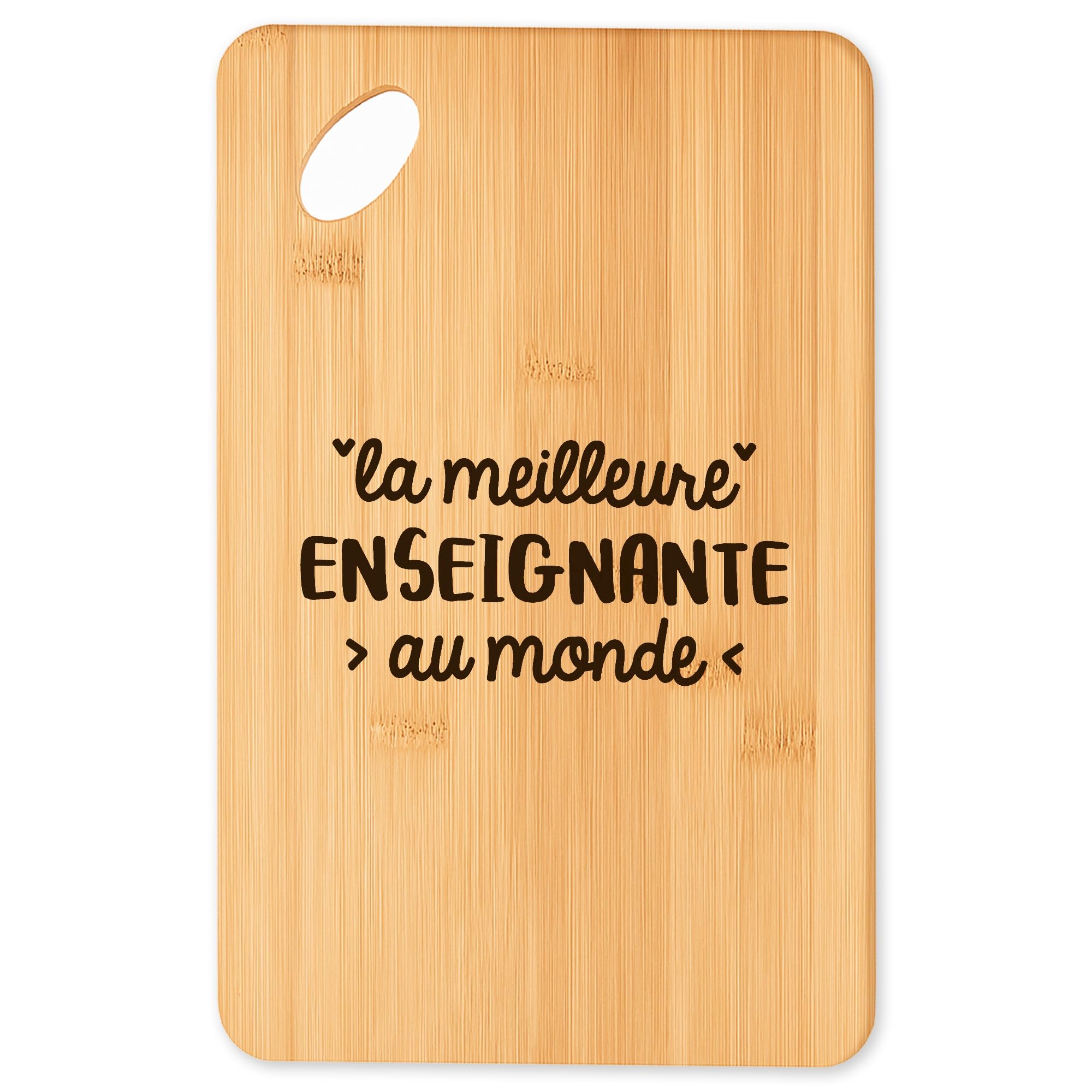 Planche à découper en bambou pour enseignante et plateau apéro