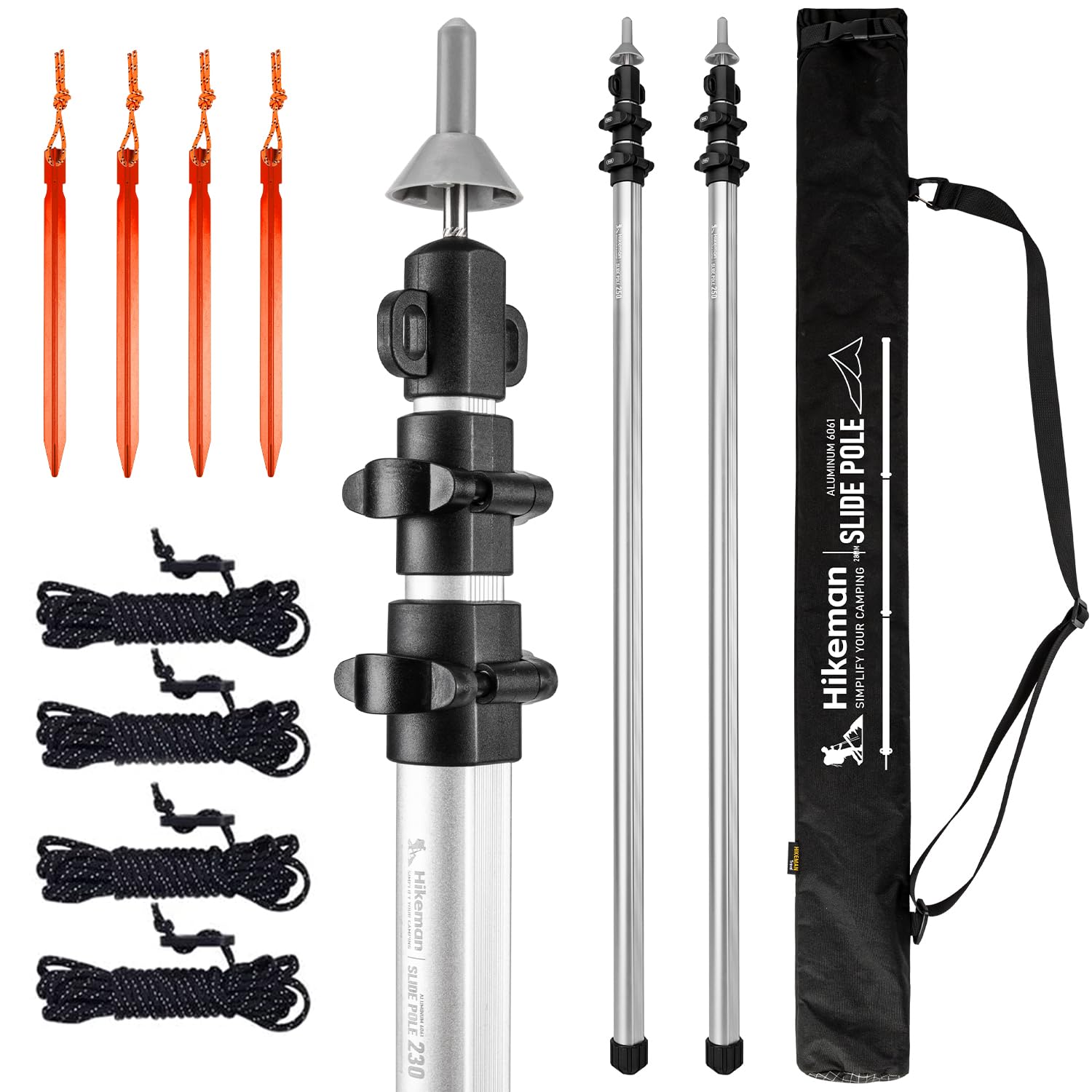 HIKEMAN Tent Pole Camping Tarp Pole - Telescopische Luifel Paal, 2 STKS