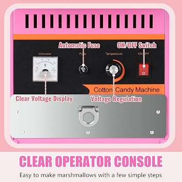 Commercial Cotton Candy Machine with Cart, Electric Floss Maker, Stainless Steel Bowl, Includes Sugar Scoop and Drawer, Ideal for Family Gatherings and Parties