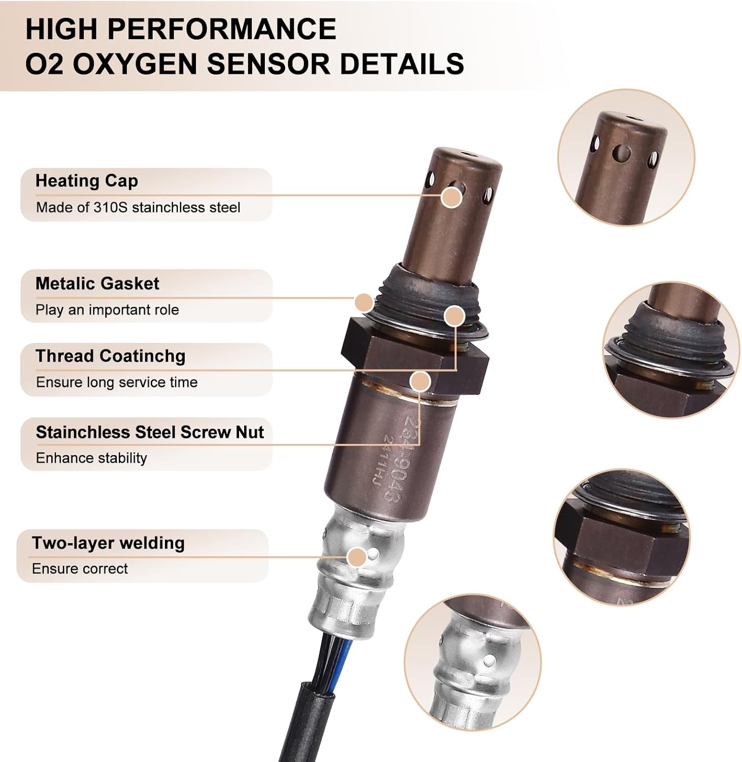 Oxygen O2 Sensor Upstream Fits for Toyota Camry LE XLE SE 3.0L V6 2002-2004, for Lexus ES300 3.0L V6 2002-2003, Replace 234-9043, 89467-33050, 8946733050, SU6244
