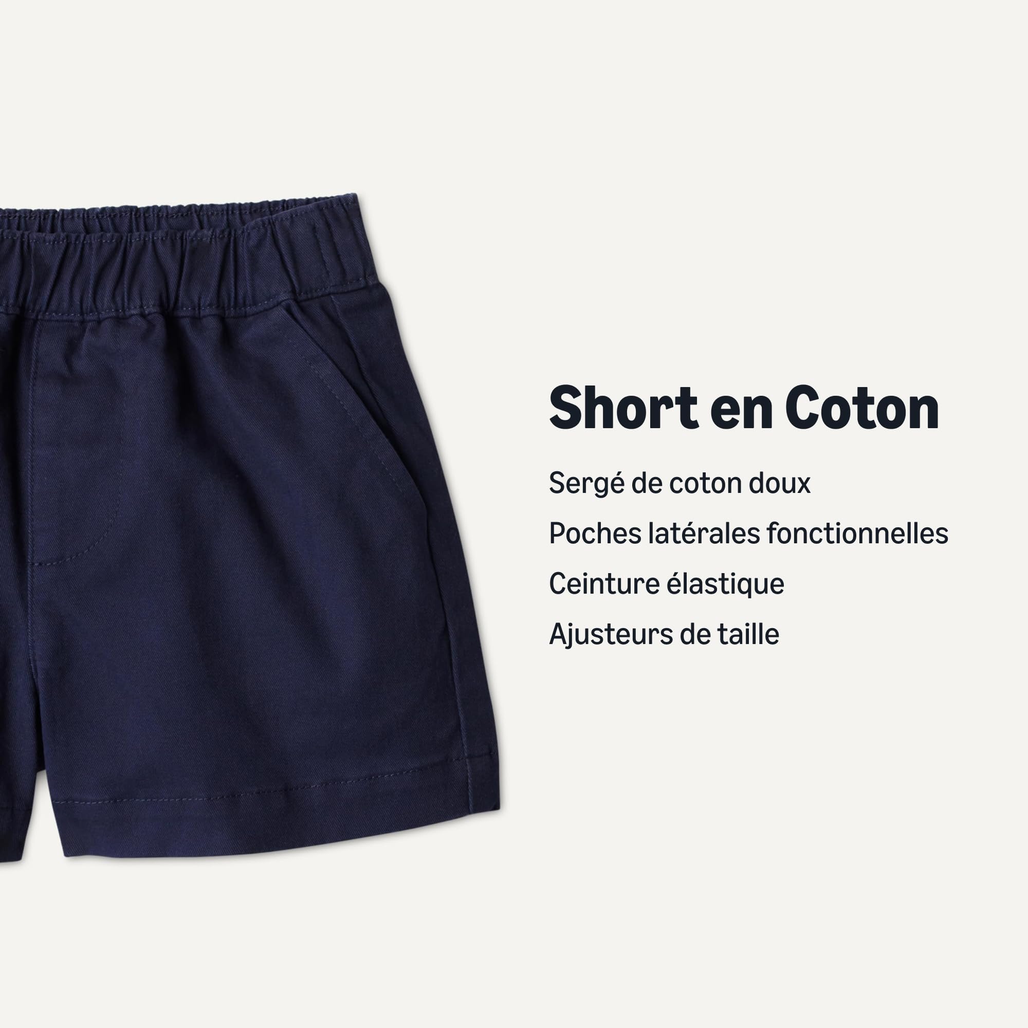 Amazon Essentials x Sofia Grainge Short à Enfiler en Sergé de Coton Mixte Bébé