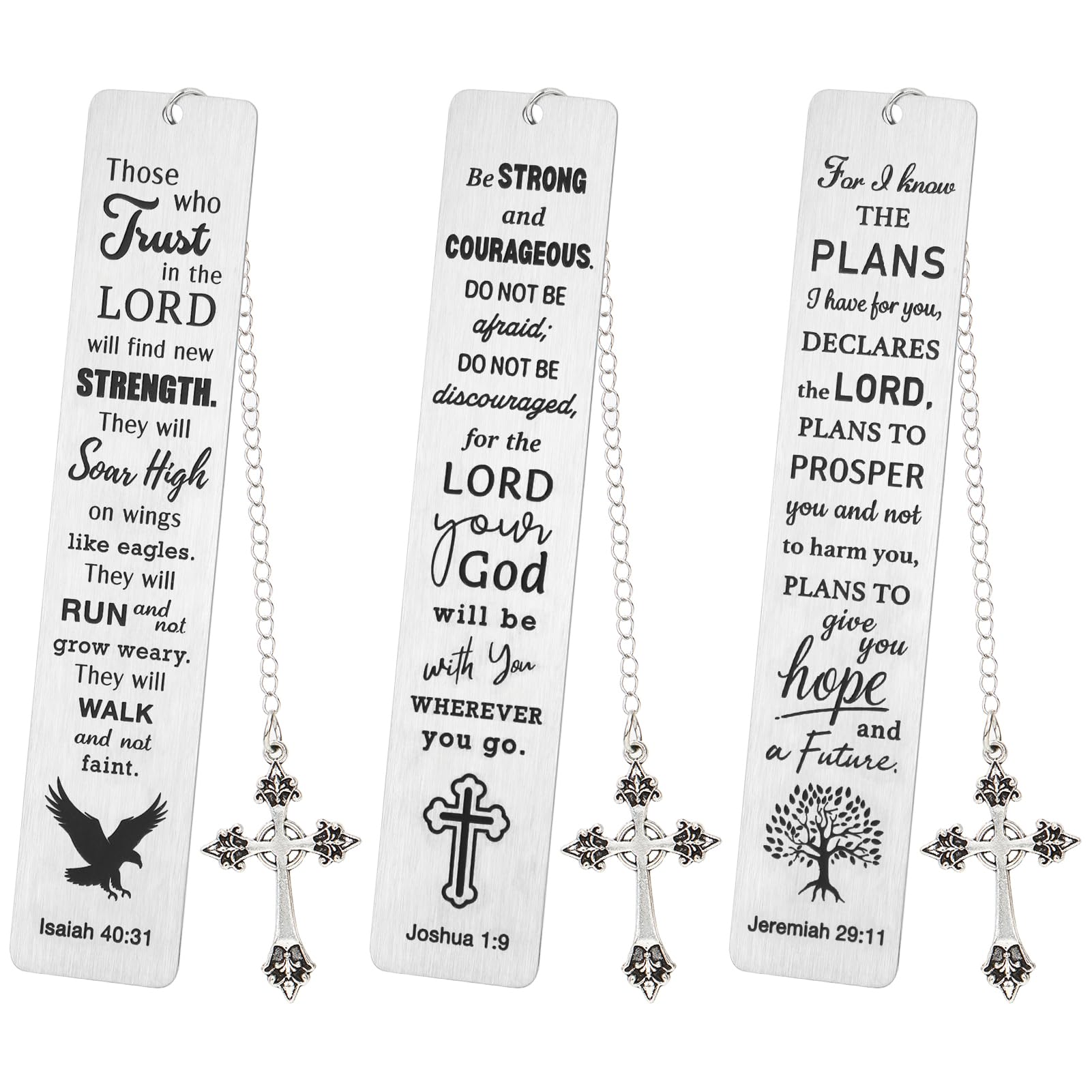 kilofly 3 Pcs Bible Verse Metal Bookmarks Scripture Study Group Christian Gifts