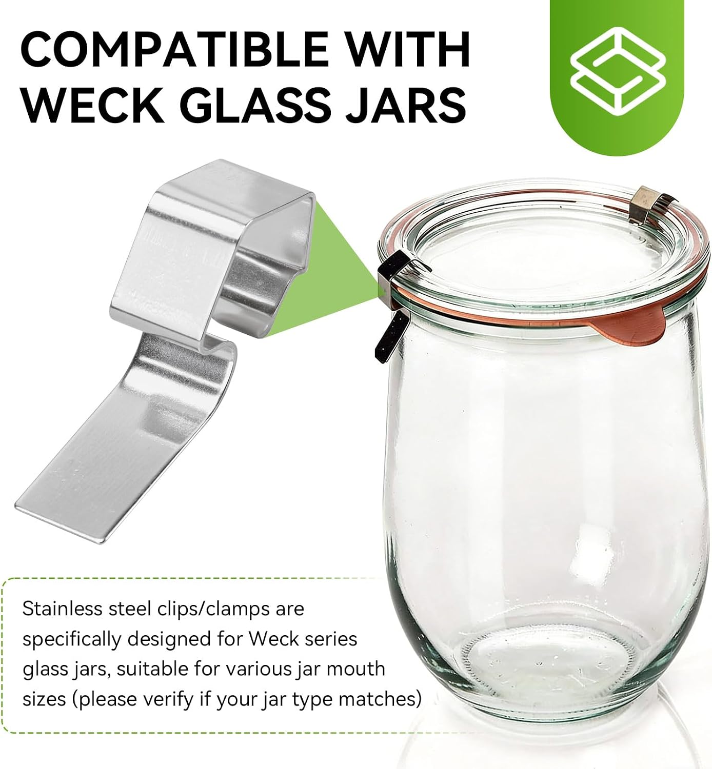 24PCS Jar Replacement Clips Compatible with Weck