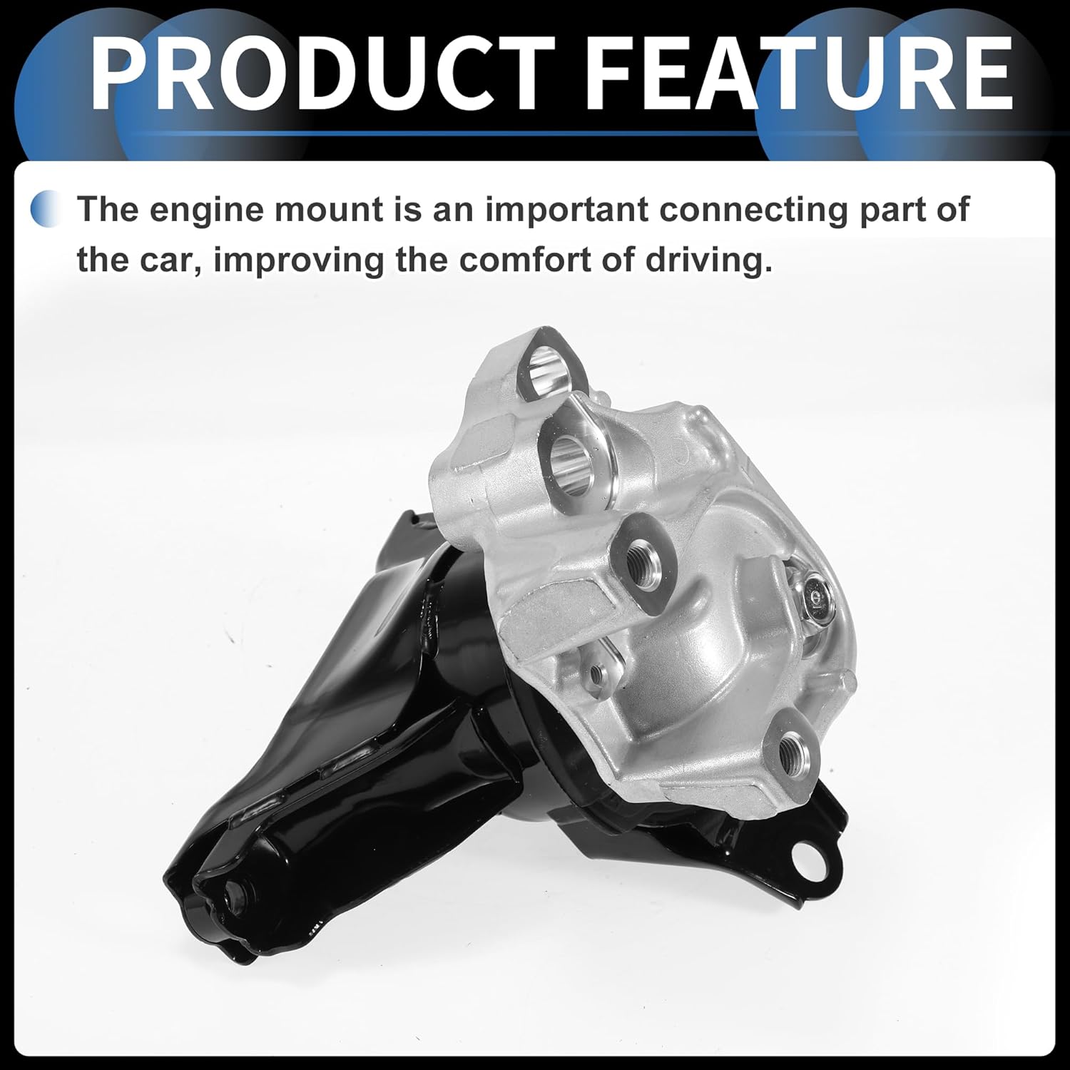 Engine Motor Mount, Engine MOUNTING No.50820T0TH01 for Honda CR-V 2012-2016 Black Silver Tone, 1 Pc