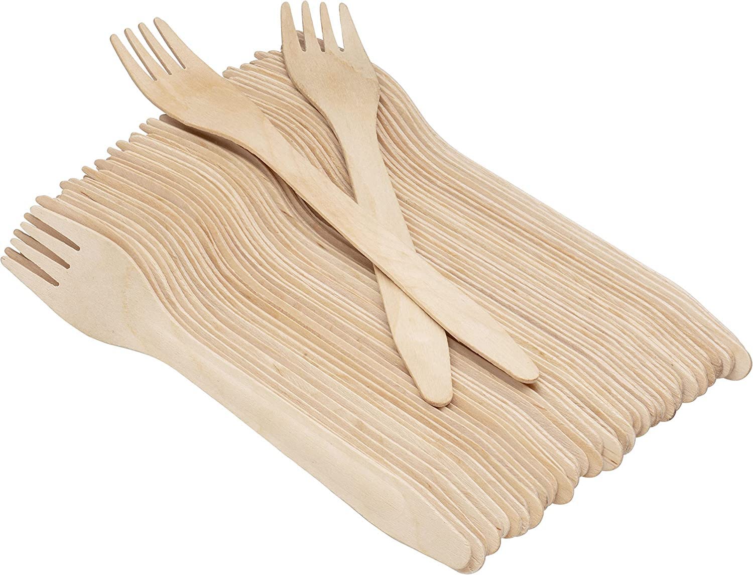 Galashield Disposable Wooden Forks - 100 Piece Galashield