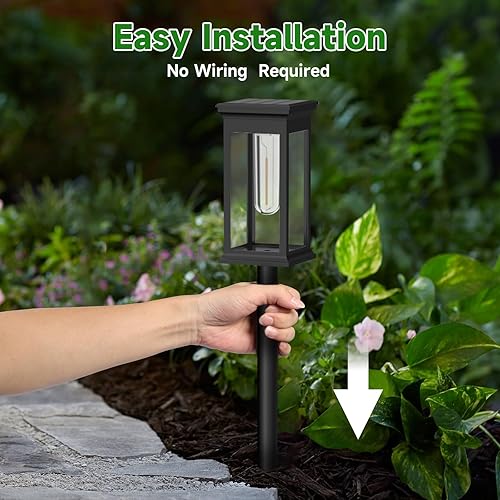 Miniatura 4 de Luces solares para caminos impermeables para exteriores, paquete de 8 luces solares brillantes de jardín con encendidoapagado automático,