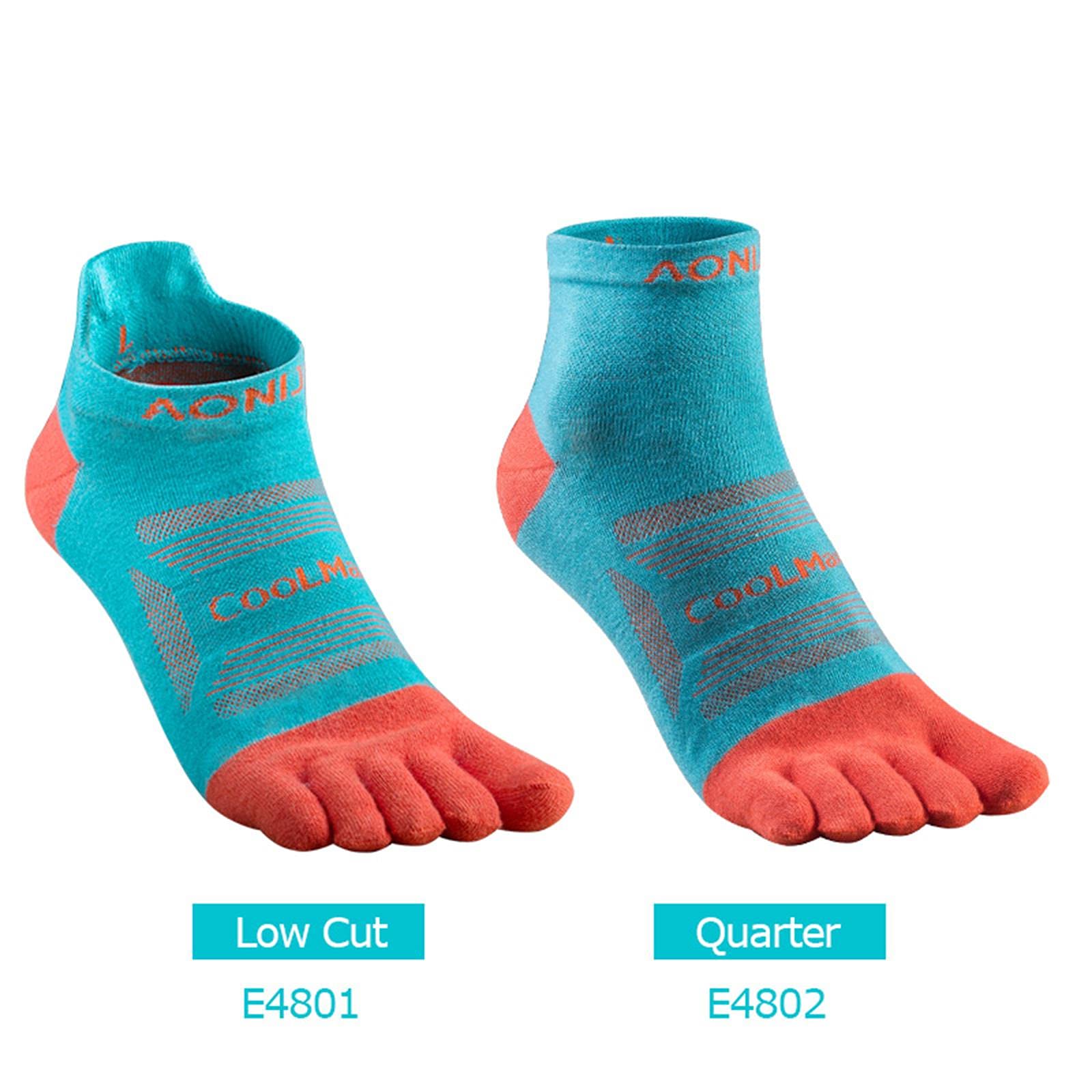 UKKO Calcetines de Hombre 3 Pares Ultra Run Cutt Athletic Athletic Cine Toe Socks Quarter Socks Toesocks-E4801 L Size