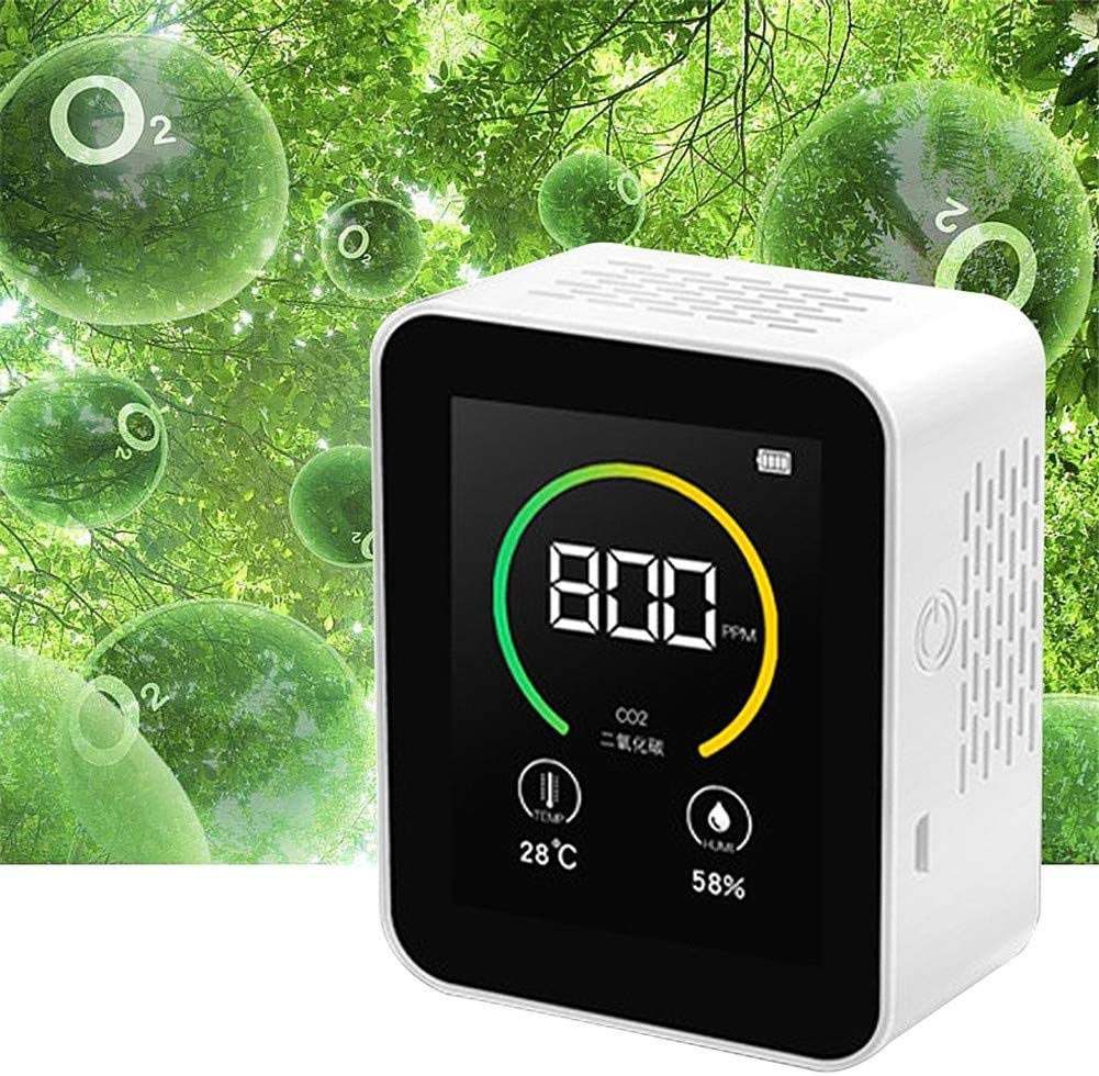 Amazon.co.jp: CO2 大気質モニター 湿度と温度 室内汚染 LCD カラー