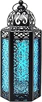 Vista 30 de VELA LANTERNS Farol portavelas decorativo, marroquí, gótico, morado, de 10.5 pulgadas, para mesa o colgar, decoración de Ramadán, decoración