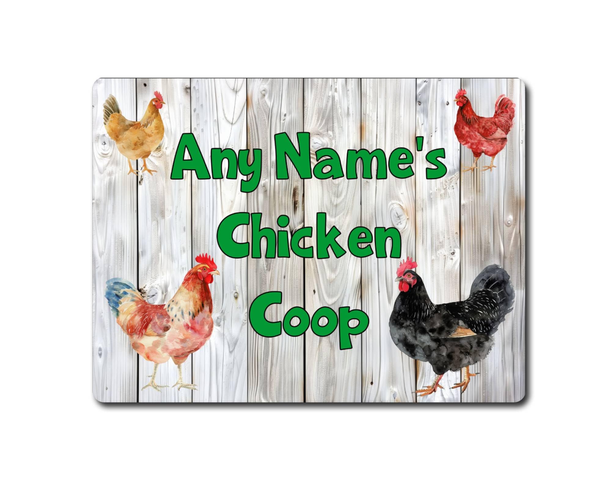 Decalarama Personalised Chicken Metal Sign Gift – Any Names Chicken Coop - Family Fun Animal Home Novelty Aluminium Present