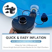 Vista 7 de CO-Z Bañera inflable con bomba de aire eléctrica y almohada reposacabezas para baño, bañera inflable portátil para adultos, para exteriores