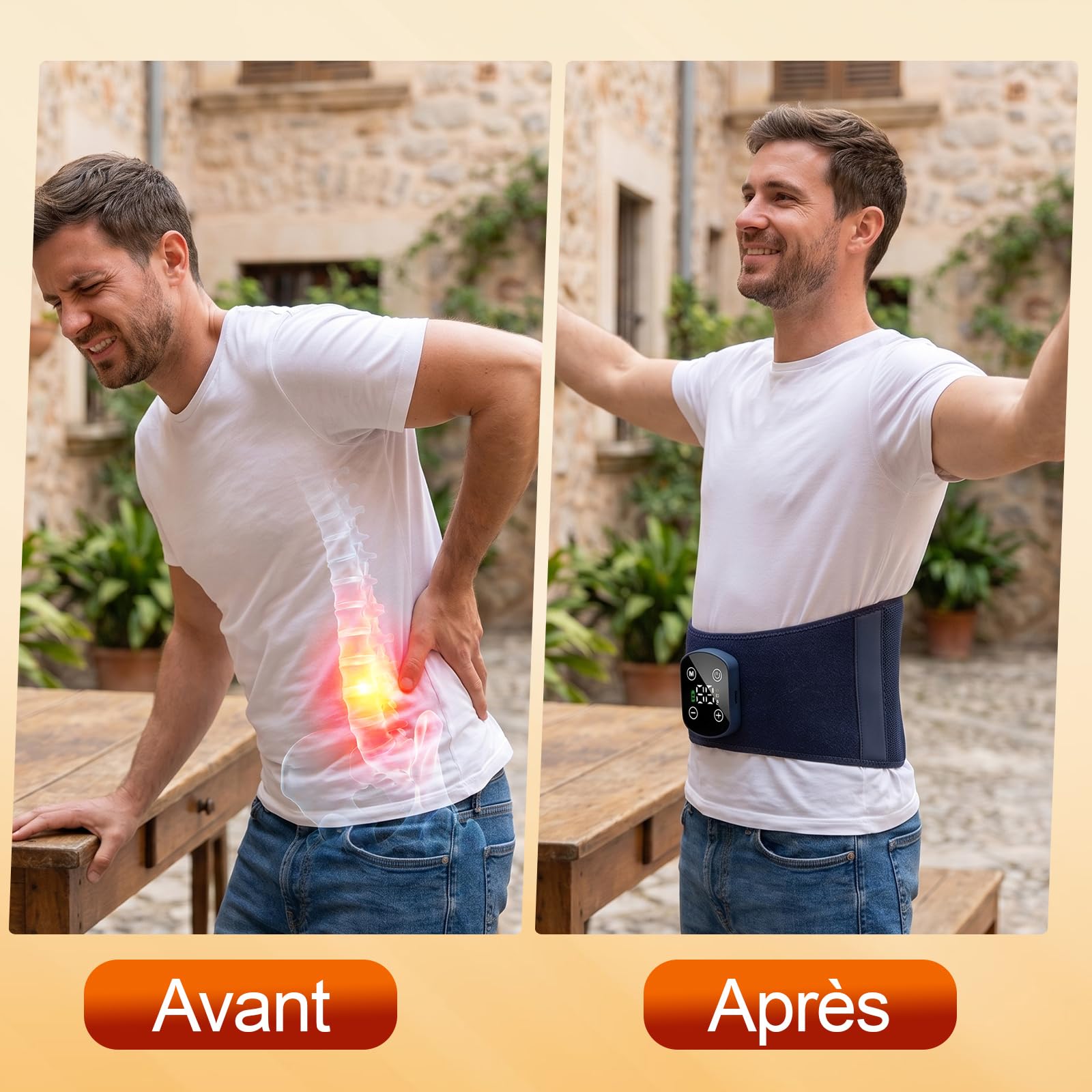 Ceinture Chauffante Lombaire Masseur Dos