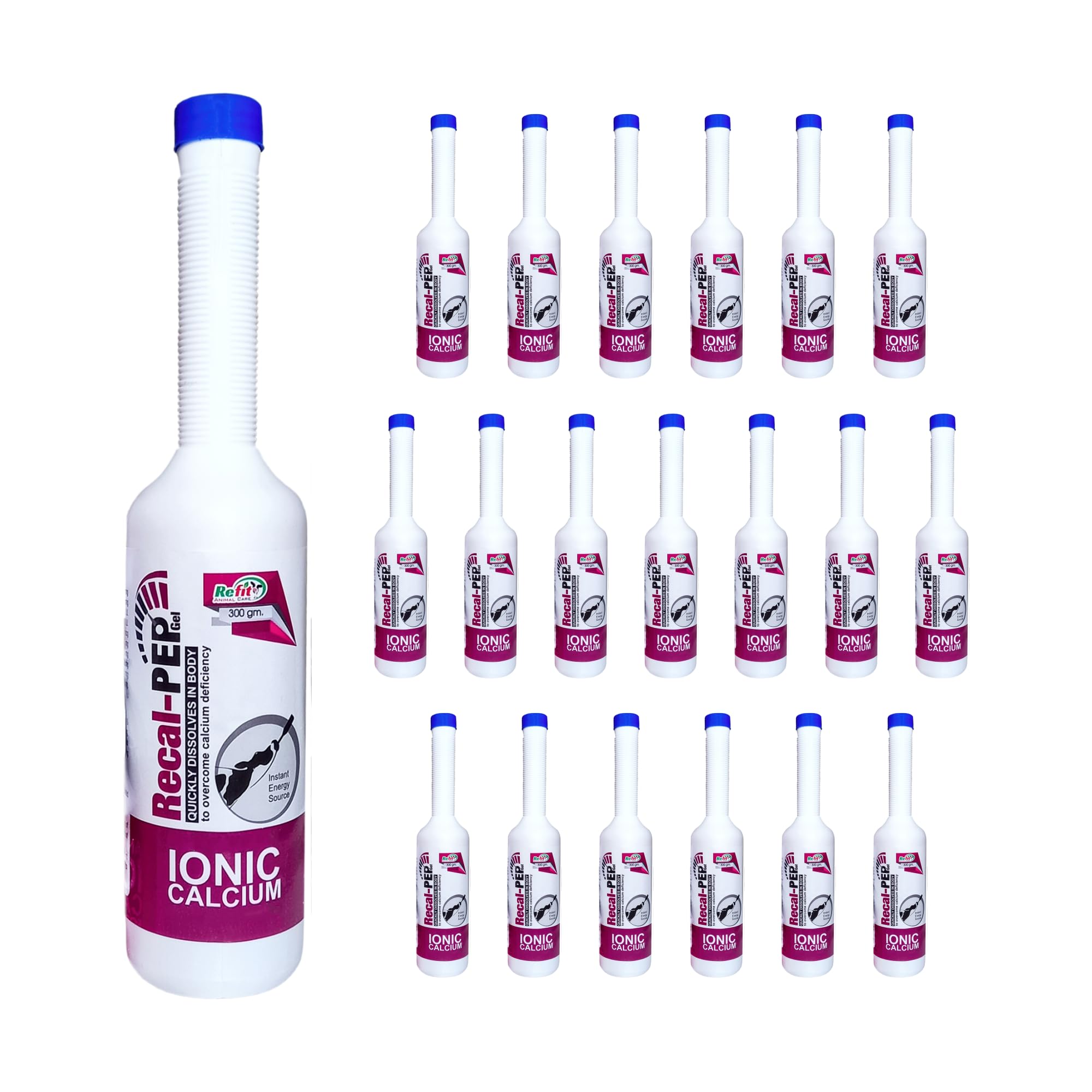 Sponsored Ad - REFIT ANIMAL CARE Veterinary Calcium Gel for Cattle, Cow, Buffalo and Other Livestock Animals, 300gm x 20, Pack of 20, Recal Pep