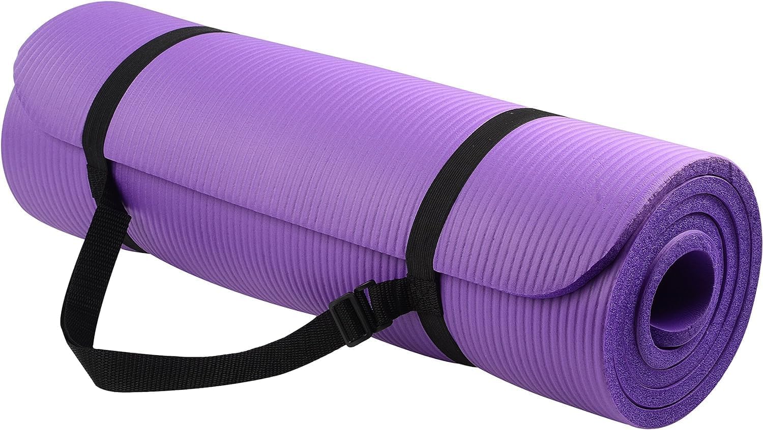 Fitvids Esterilla de yoga extra gruesa de alta densidad antidesgarro de 12 pulgada con correa de transporte, varios colores