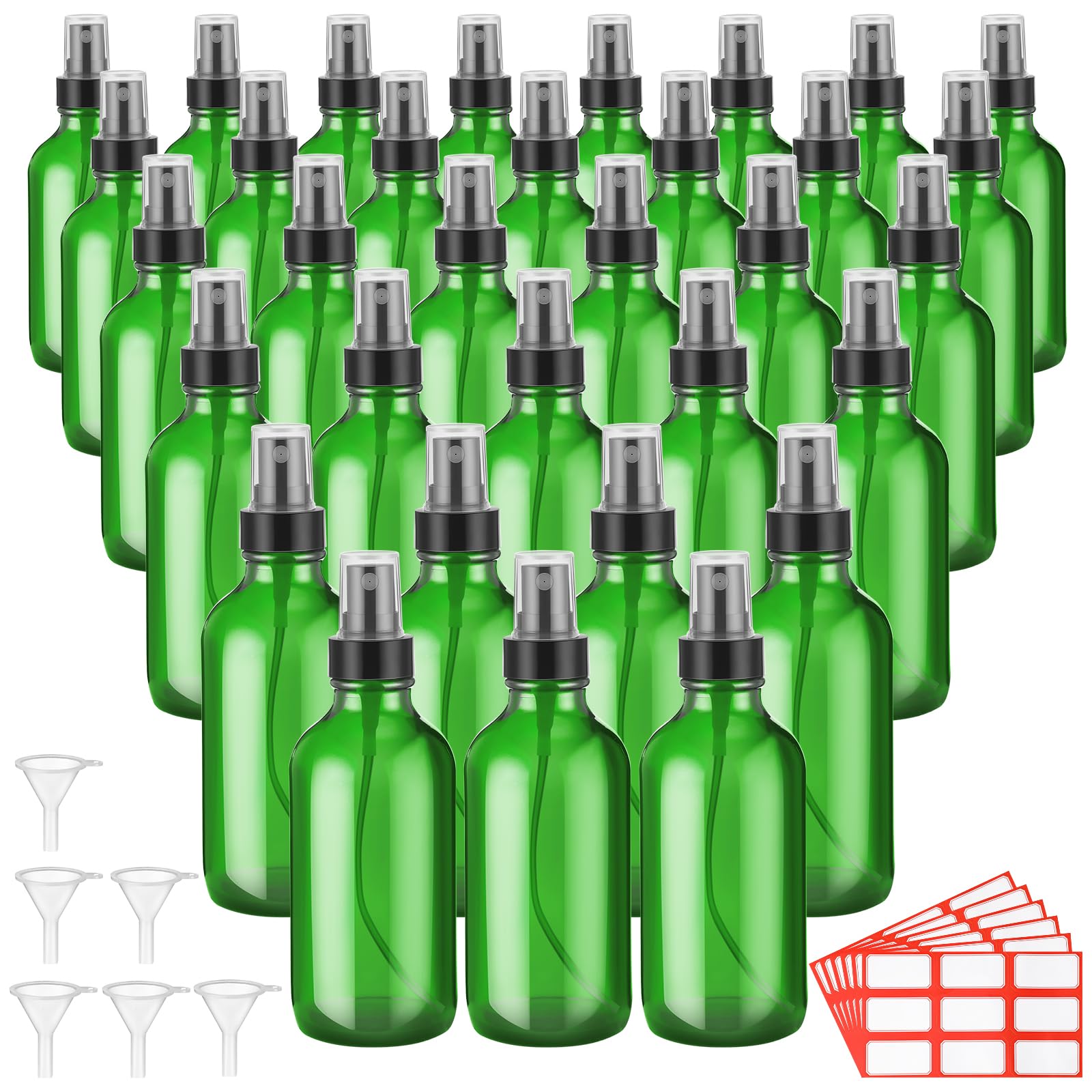 Fumete Glassprühflaschen, feiner Nebel, klassisch, 118 ml, Grün, 36 Stück