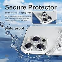 Vista 216 de Misea [3+1] for iPhone 14 Pro/iPhone 14 Pro Max Camera Lens Protector Bling, 9H Tempered Glass Camera Cover Screen Protector Metal Individual Ring