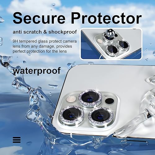 Miniatura 3 de Misea 3+1 Protector de lente de cámara para iPhone 14 ProiPhone 14 Pro Max, protector de pantalla de vidrio templado 9H, protector de pantalla de