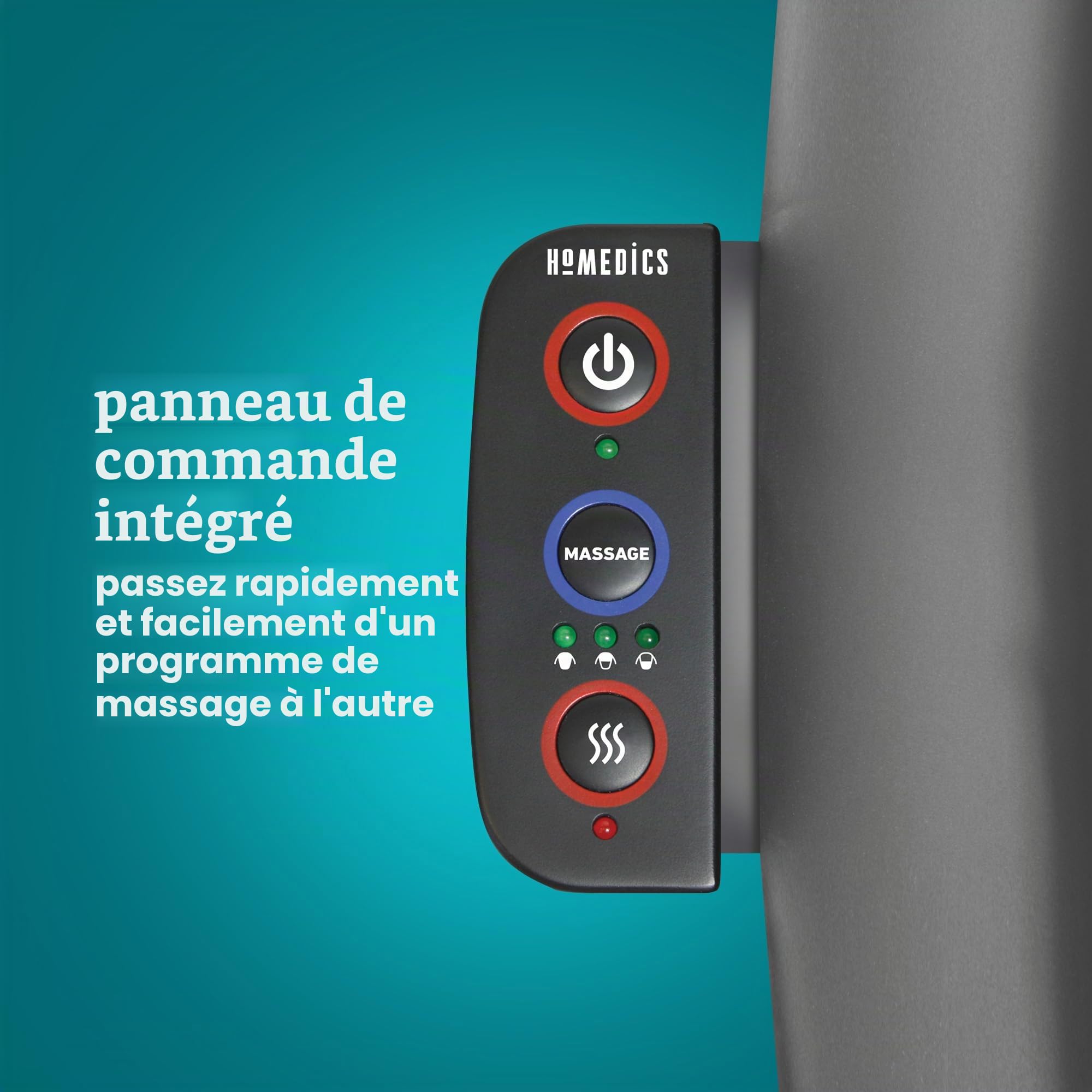 Homedics Siège Massant Shiatsu Dos et Épaules, Noir | Fauteuil de Massage Réglable, 3 Types de Massage, Rouleaux, Vibration, Chaleur Apaisante, Tension Musculaire