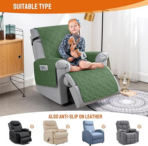 Miniatura 297 de VANSOFY Fundas 100% impermeables para sillas reclinables, antideslizantes, para sillas reclinables, protector de muebles, funda lavable con Negro
