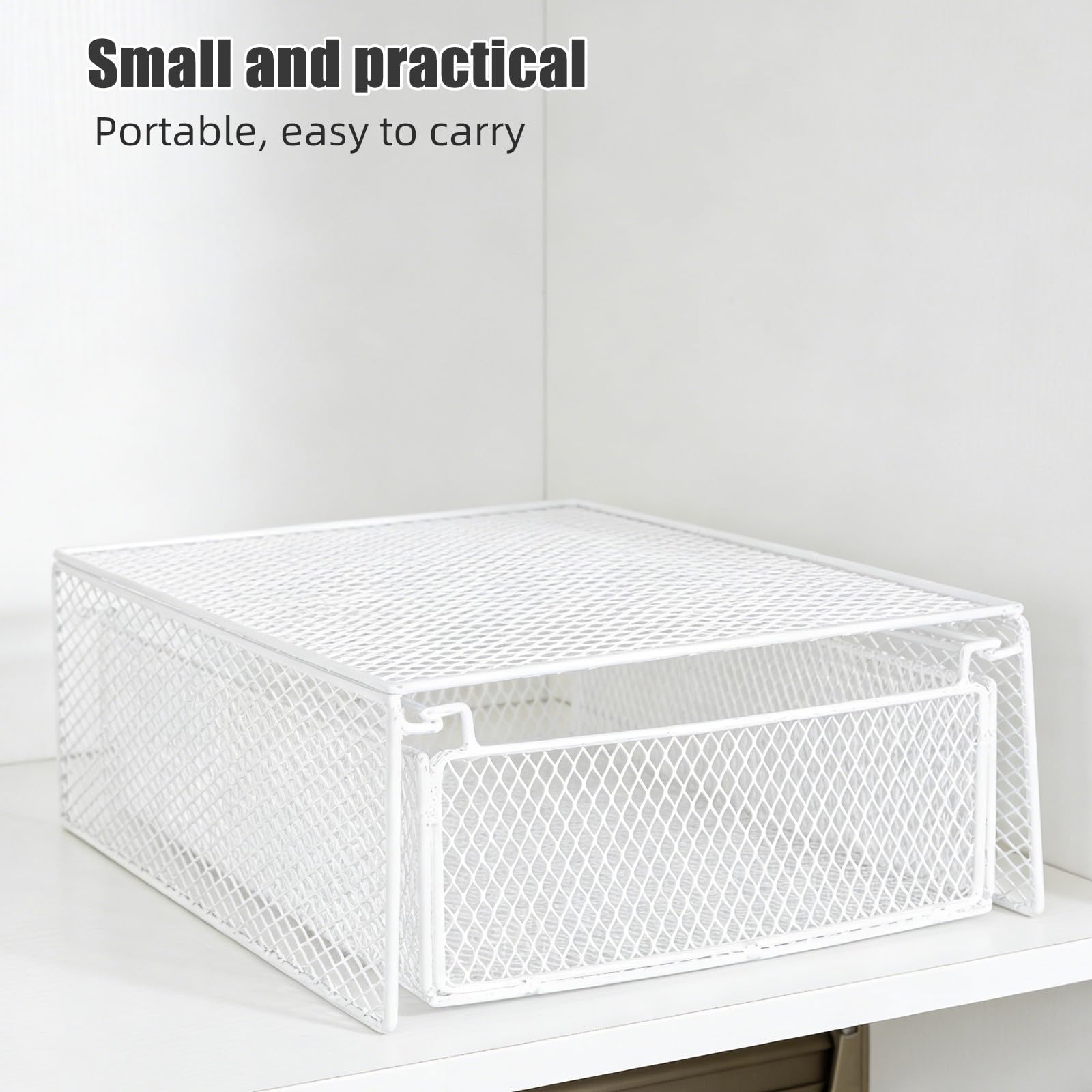 NUOBESTY Organizador para Almacenamiento Armario para Estantes Blanco de Hierro de Diseño Apilable Cajones y Baño y Closet