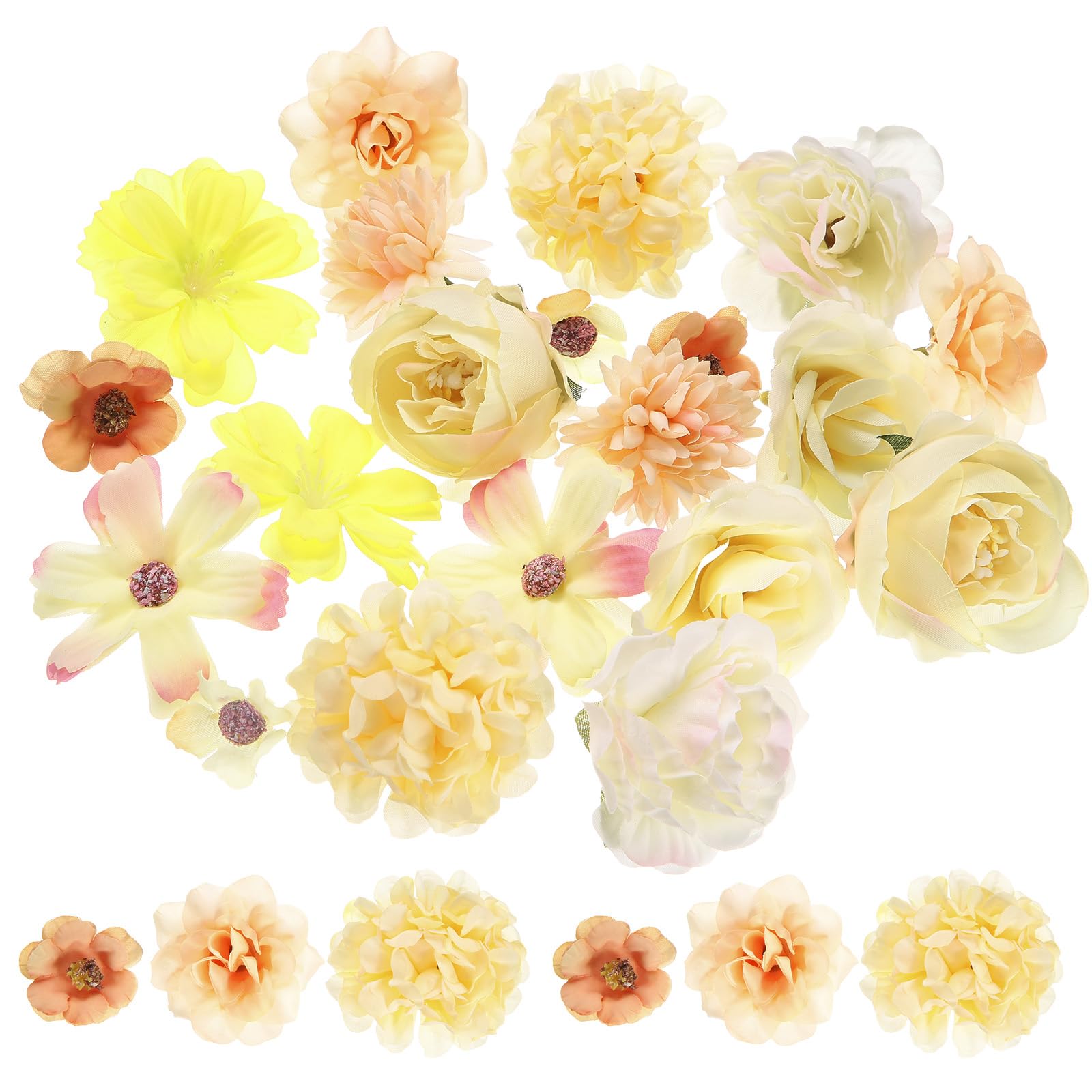 Mini fleurs artificielles en tissu jaune pour loisirs créatifs et décoration
